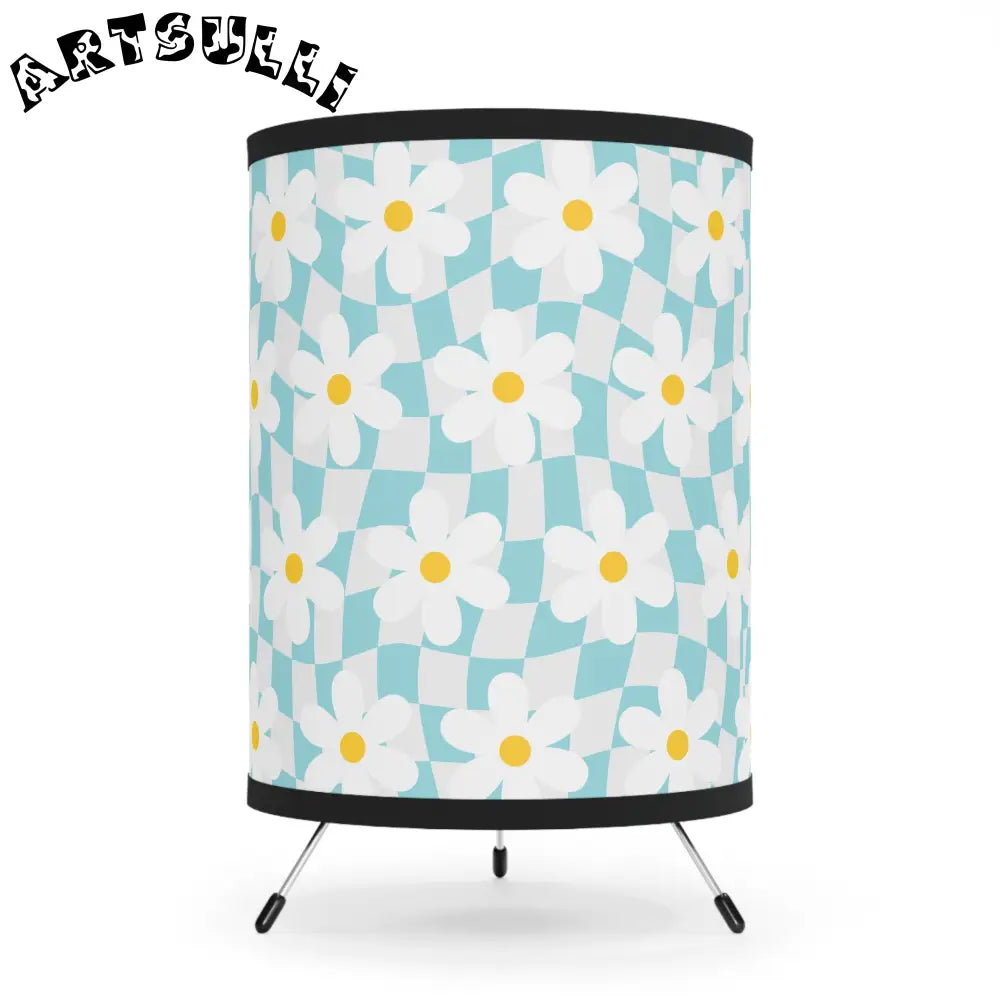 JAKKOUTTHEBXX Trippy Check Garden Tripod Lamp with High-Res Printed