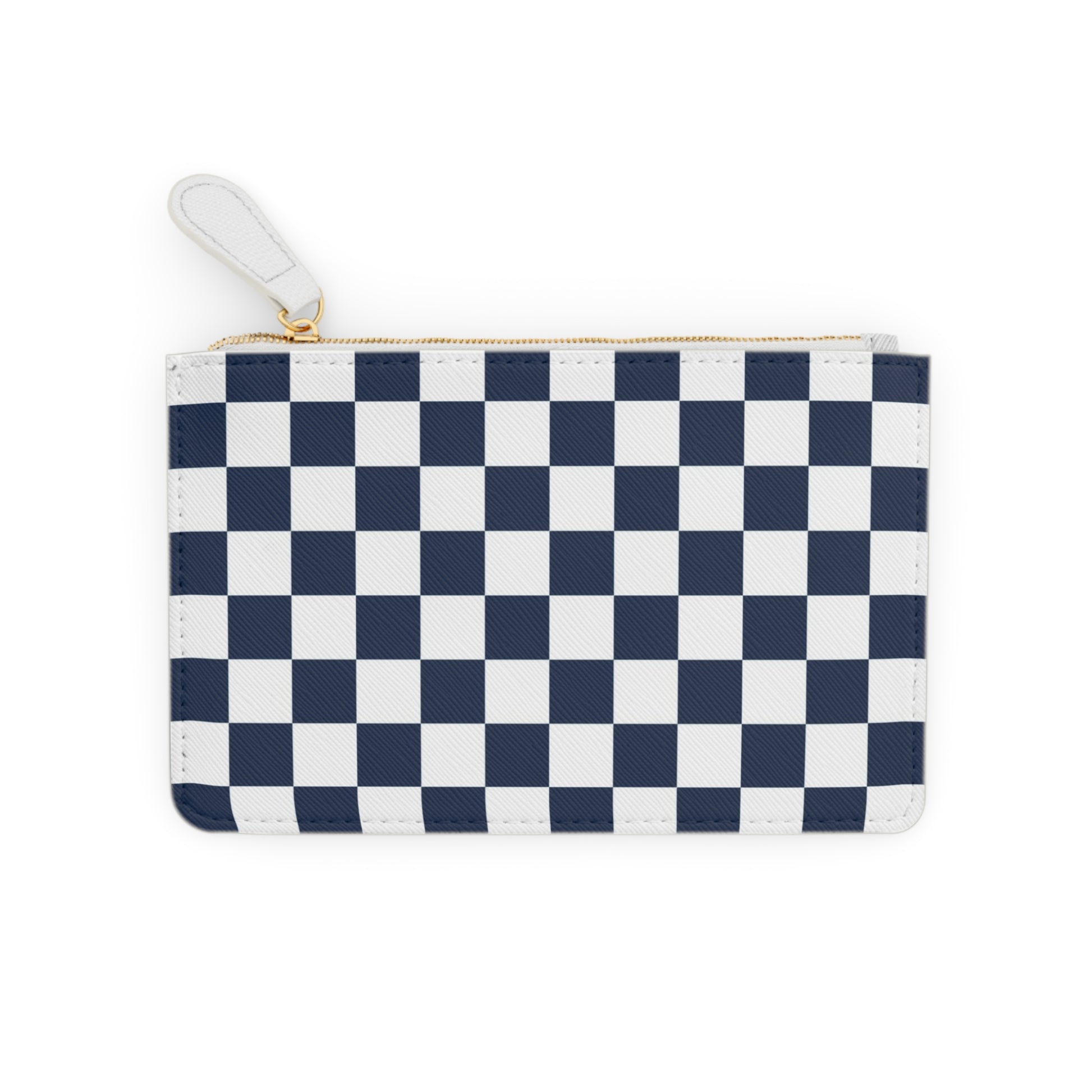 Checkerboard White and Navy Blue Mini Clutch Bag, Artsulli - Art is Long, Life is Short, Bags, , , , , , , 