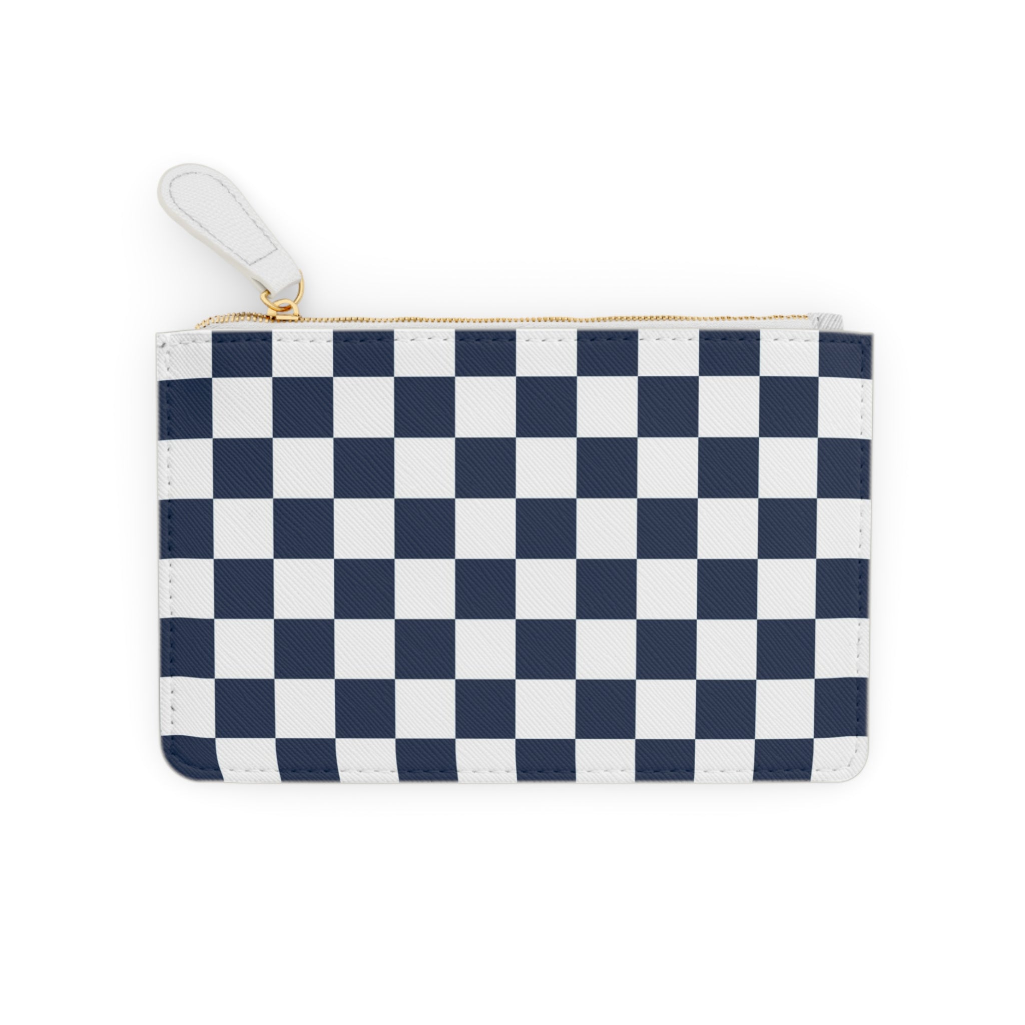 Checkerboard White and Navy Blue Mini Clutch Bag, Artsulli - Art is Long, Life is Short, Bags, , , , , , , 