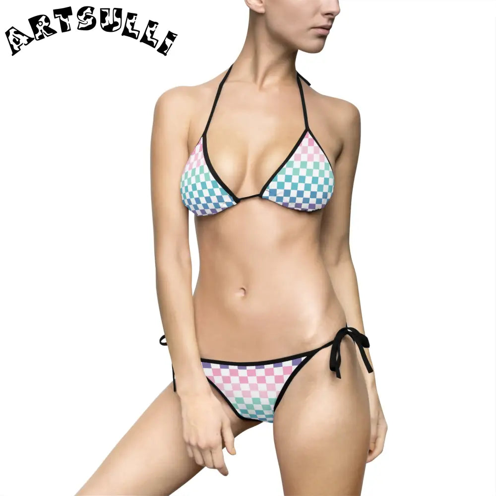 JAKKOUTTHEBXX Vaporwave Rainbow Checkerboard Multi-Color Women’s