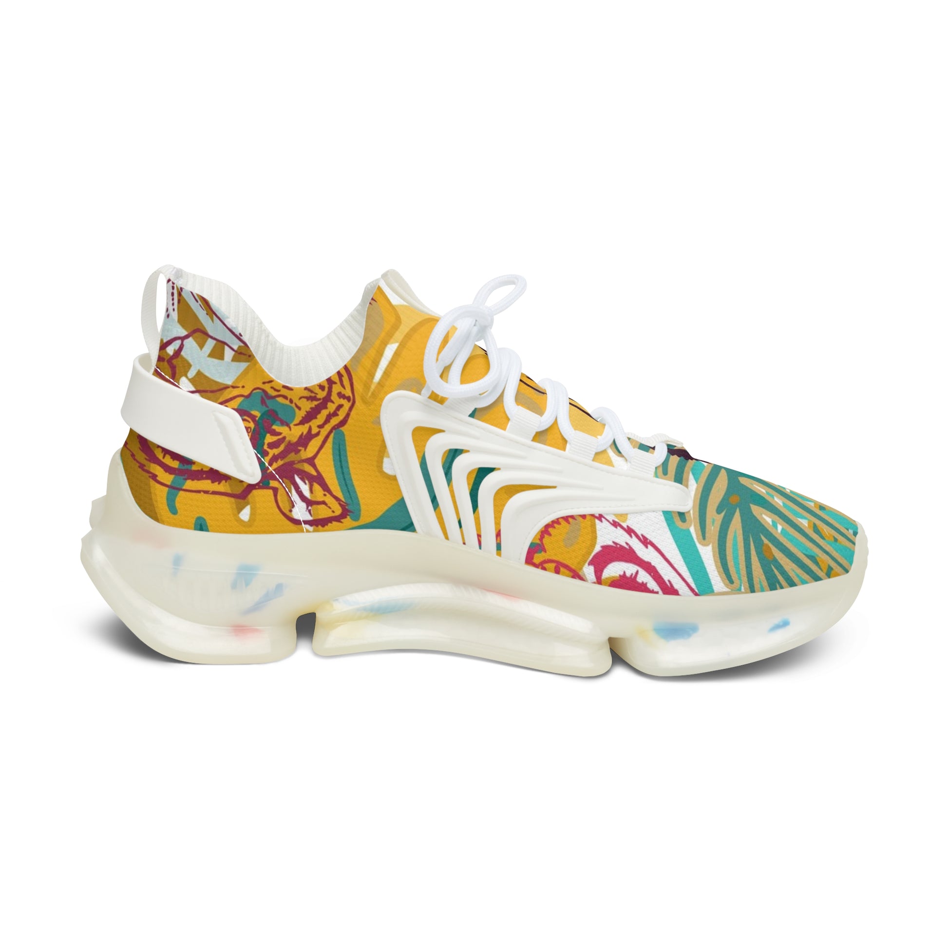 Tropical Jungle Tigers Brown and Green Women's Mesh Sneakers, Artsulli - Art is Long, Life is Short, Shoes, , , , , , , 