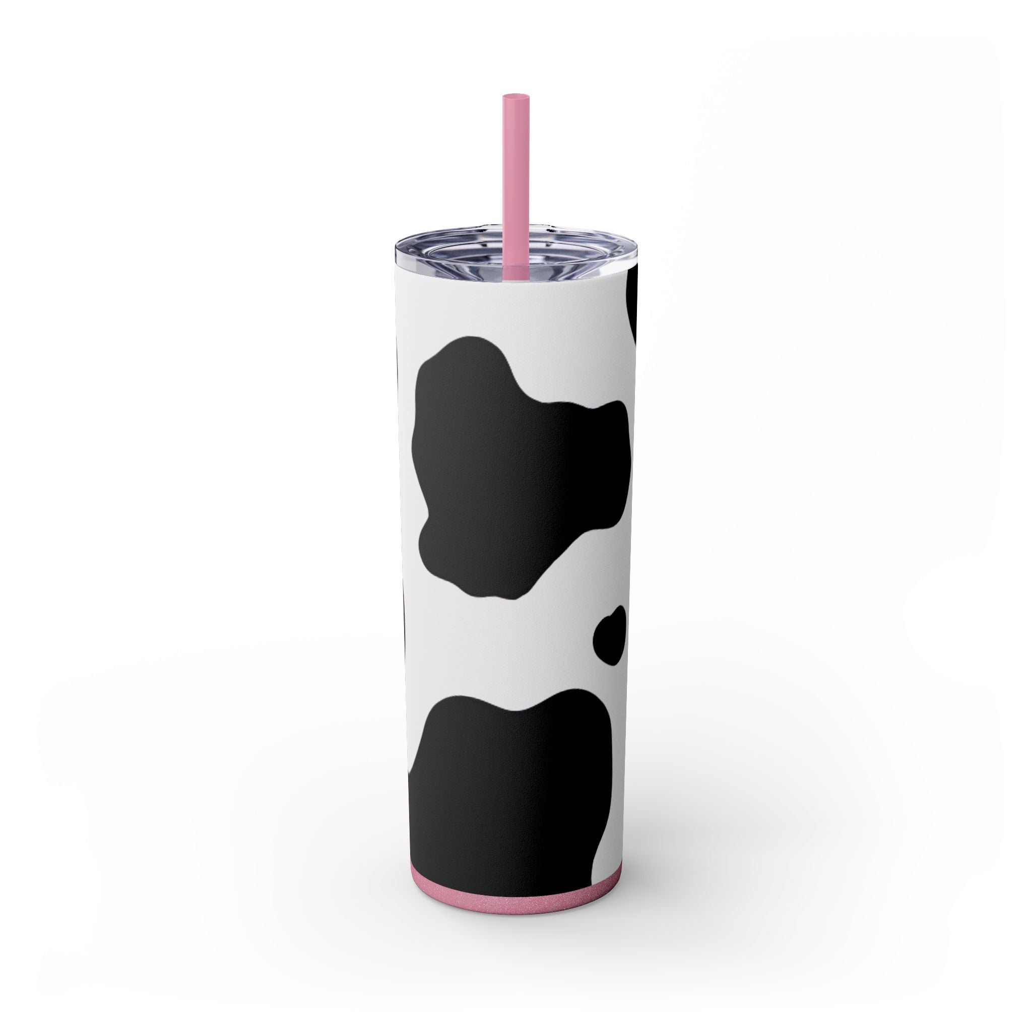Cow Print Focus Skinny Tumbler with Straw, 20oz, Artsulli - Art is Long, Life is Short, Mug, , , , , , , 