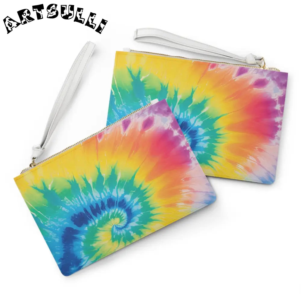 JAKKOUTTHEBXX Rainbow Tie Dye Saffiano Clutch Bag 2025