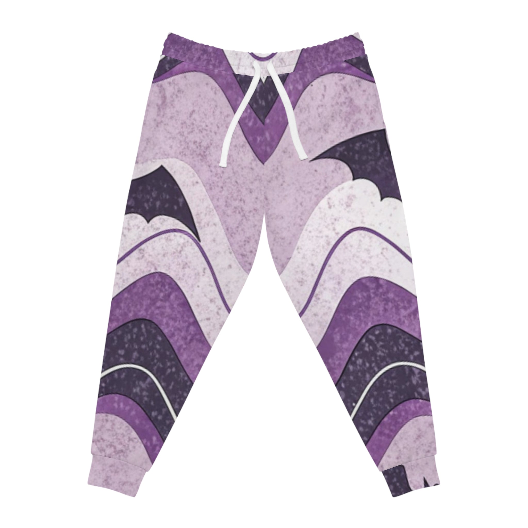 Bat Wave Athletic Joggers (AOP), Artsulli - Art is Long, Life is Short, All Over Prints, Size, S, Color, Seam thread color automatically matched to design, , , 27149160101301