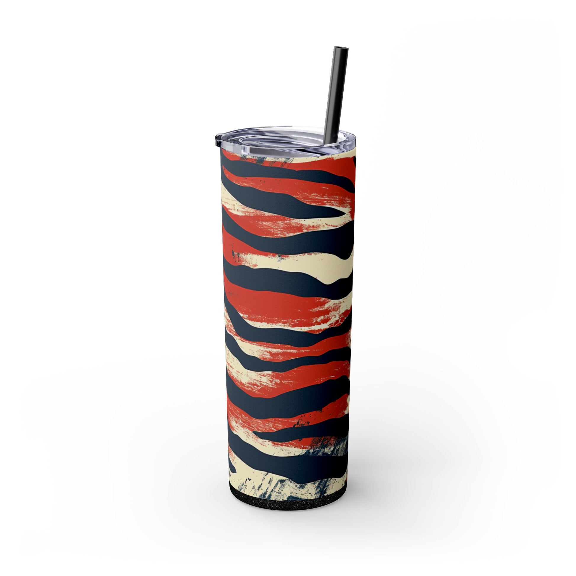 Capricious Tiger Wave Skinny Tumbler with Straw, 20oz, Artsulli - Art is Long, Life is Short, Mug, , , , , , , 