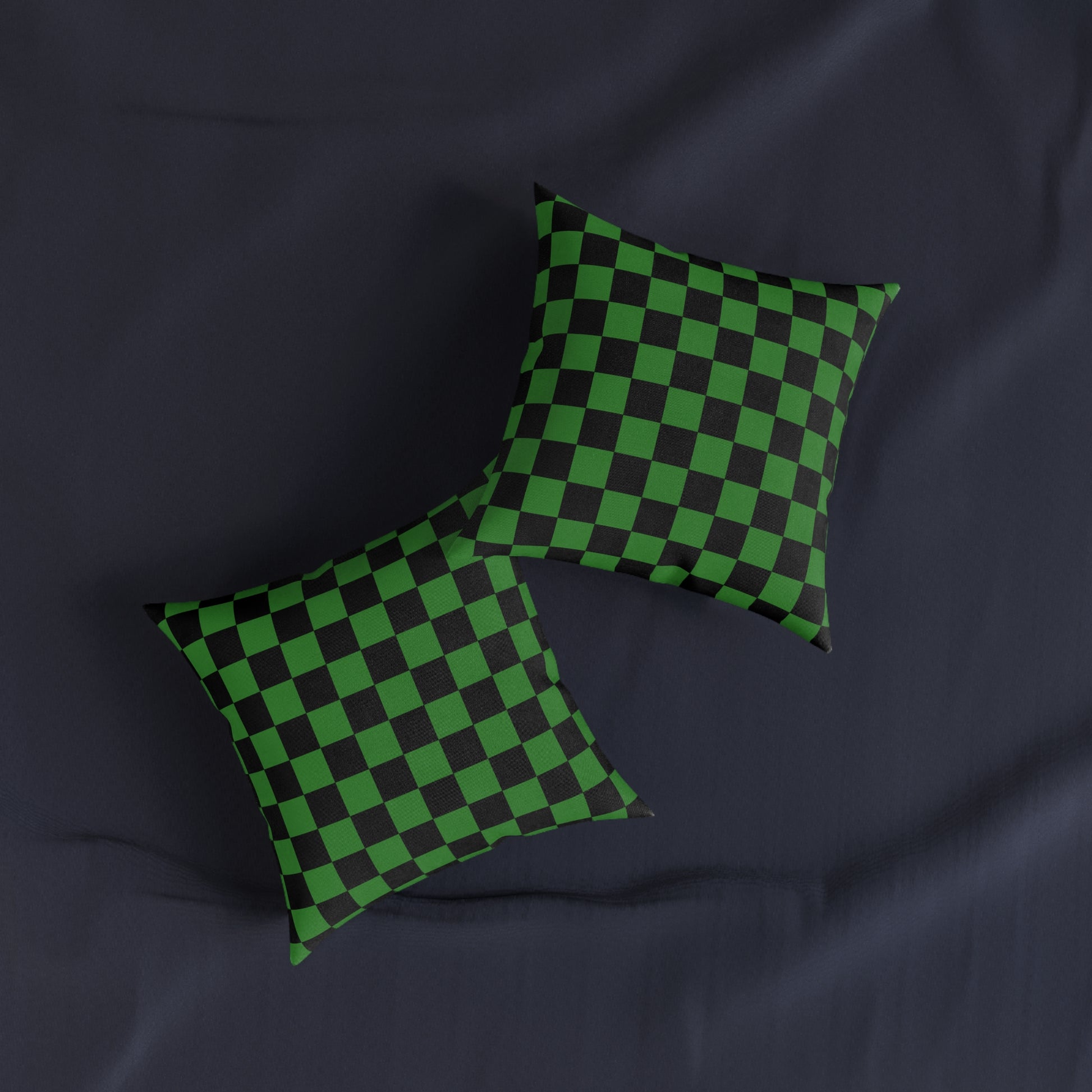 Checkerboard Green and Black Square Pillow, Artsulli - Art is Long, Life is Short, Home Decor, , , , , , , 