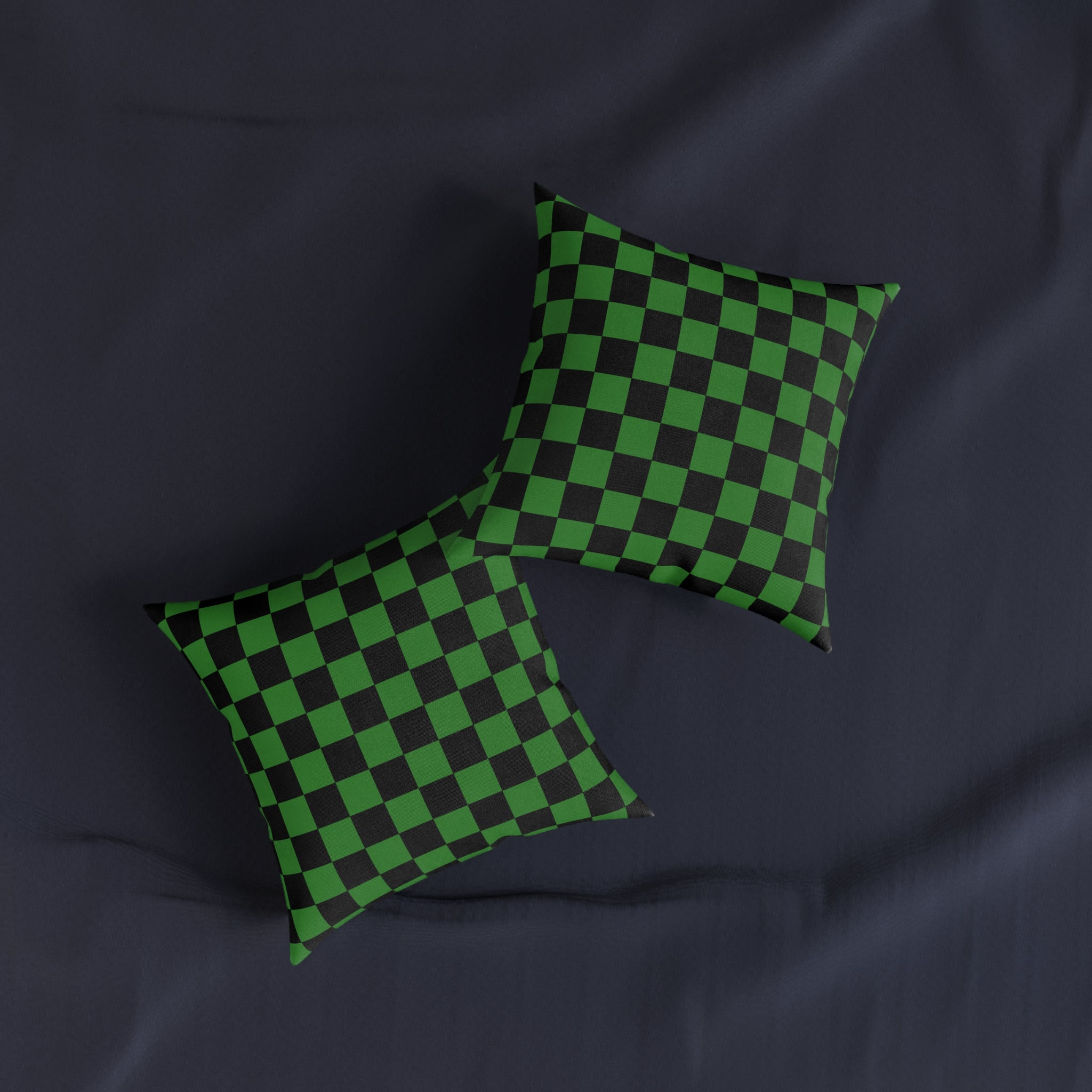 Checkerboard Green and Black Square Pillow, Artsulli - Art is Long, Life is Short, Home Decor, , , , , , , 