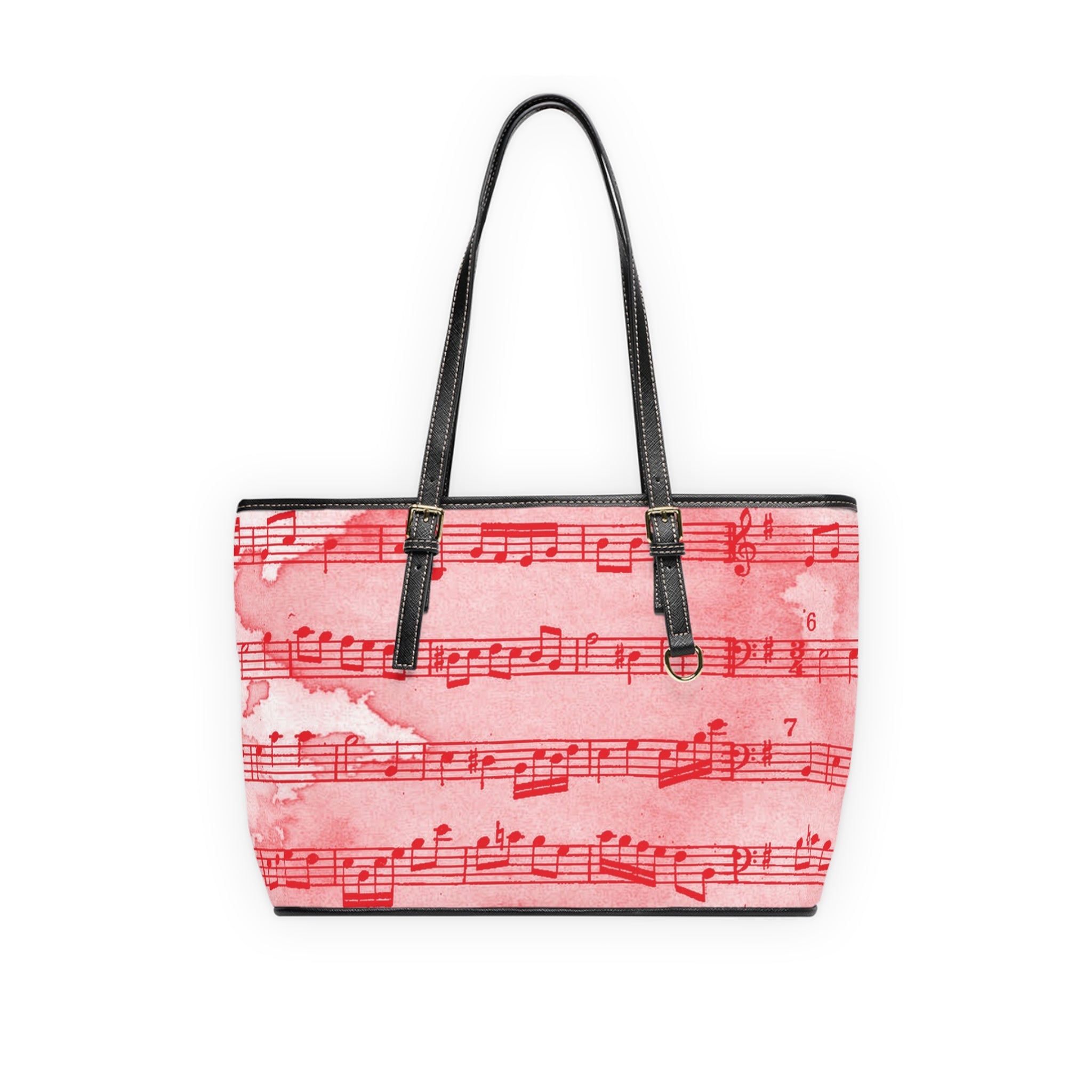 Drip Spill Type Beat Sheet Music Red PU Leather Shoulder Bag, Artsulli - Art is Long, Life is Short, Bags, Size, 16" x 10", Color, Black, , , 25590138326421479132