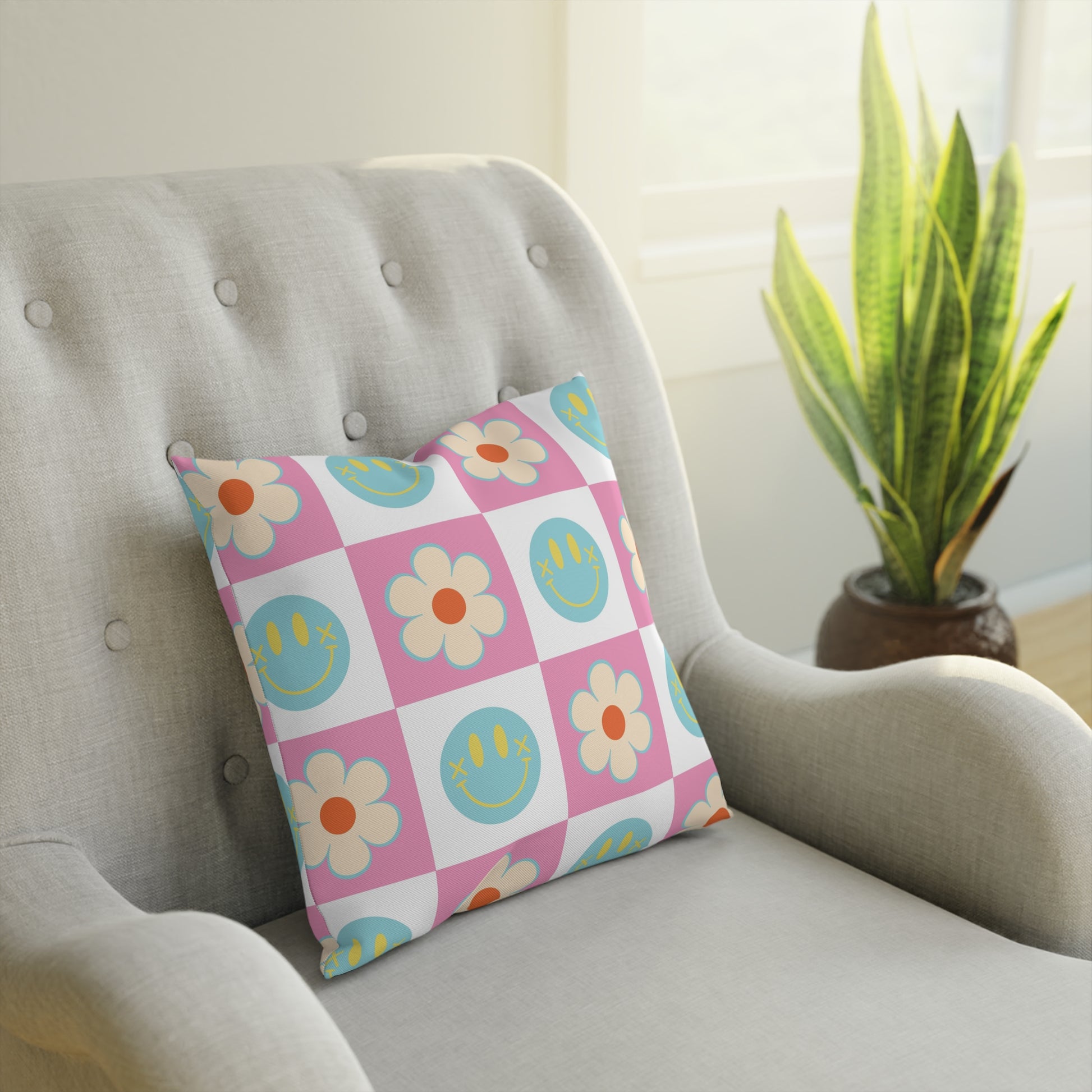 Madotsukis Grin Bloom II Cushion, Artsulli - Art is Long, Life is Short, Home Decor, , , , , , , 