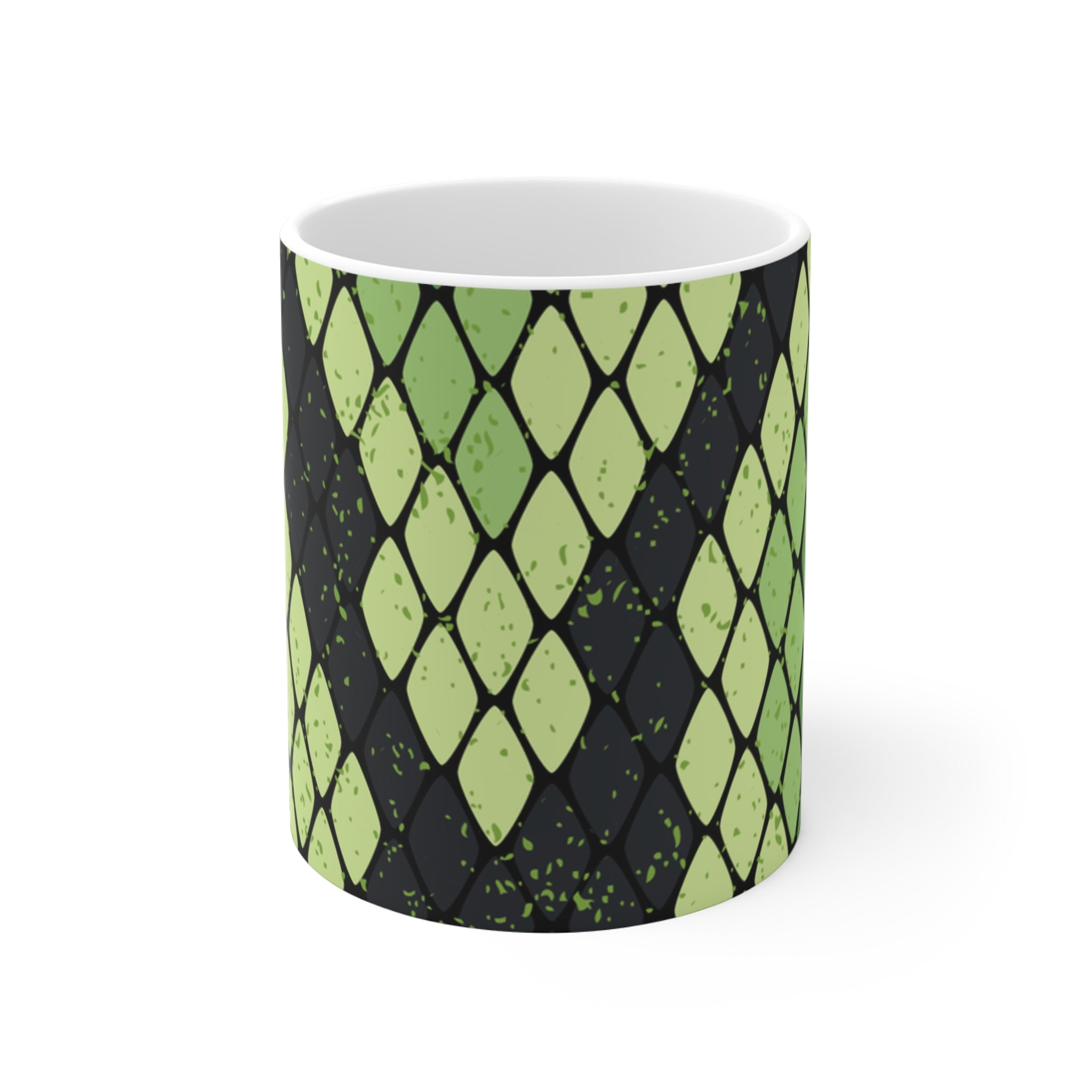 Snake Skin Green and Black Mug 11oz, Artsulli - Art is Long, Life is Short, Mug, Size, 11oz, , , , , 11212293254336