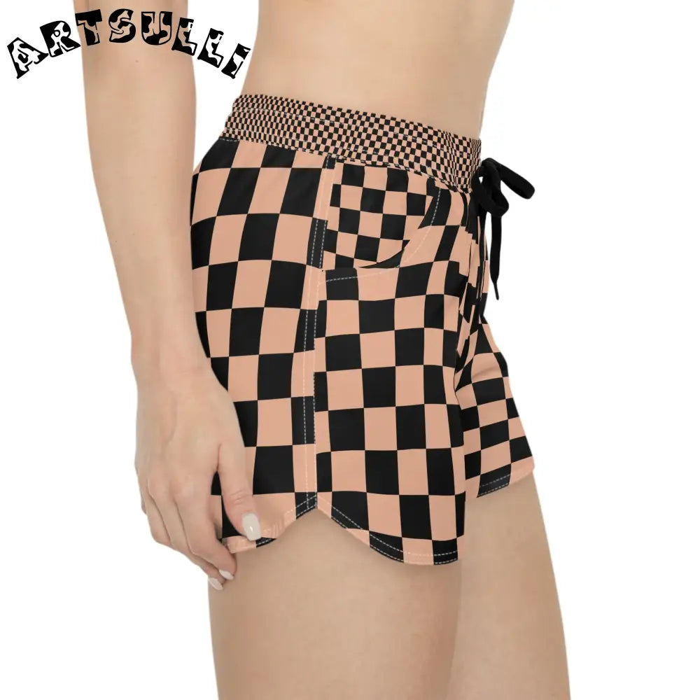 JAKKOUTTHEBXX Checkerboard Soft Orange and Black Women’s Casual