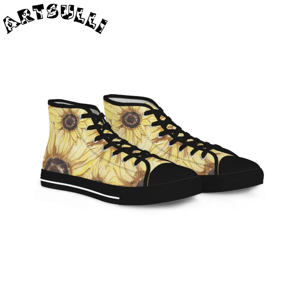 JAKKOUTTHEBXX Retro Anime Sunflower Men’s High Top Sneakers