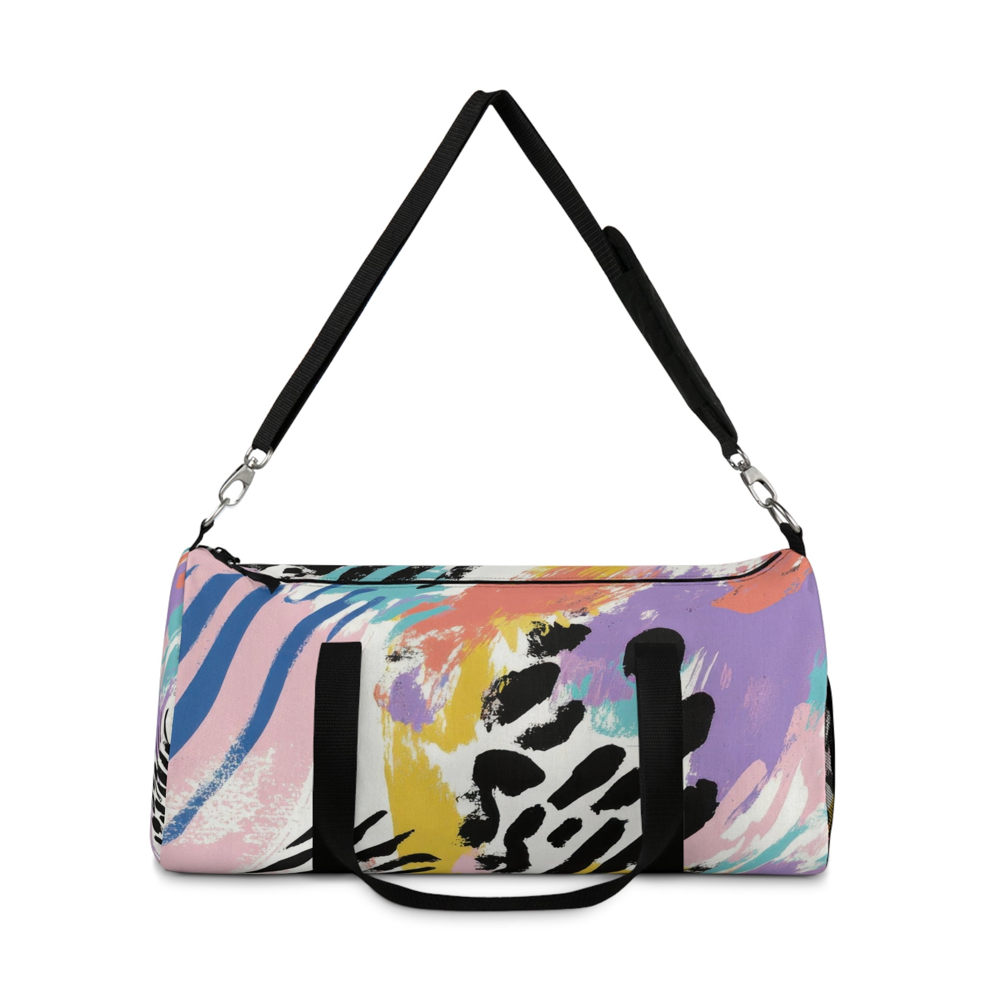 Wild Zebra Stripes x Paint Brush Strokes Multi-Color II Duffel Bag, Artsulli - Art is Long, Life is Short, Bags, , , , , , , 