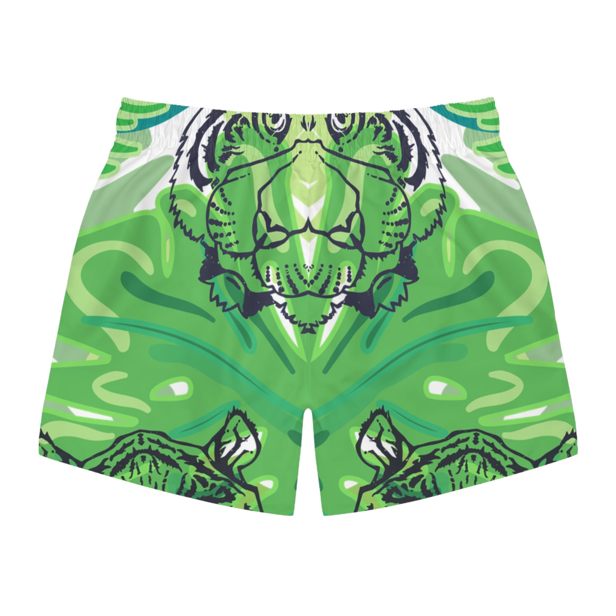 Tropical Jungle Tigers Green Swim Trunks (AOP), Artsulli - Art is Long, Life is Short, All Over Prints, , , , , , , 