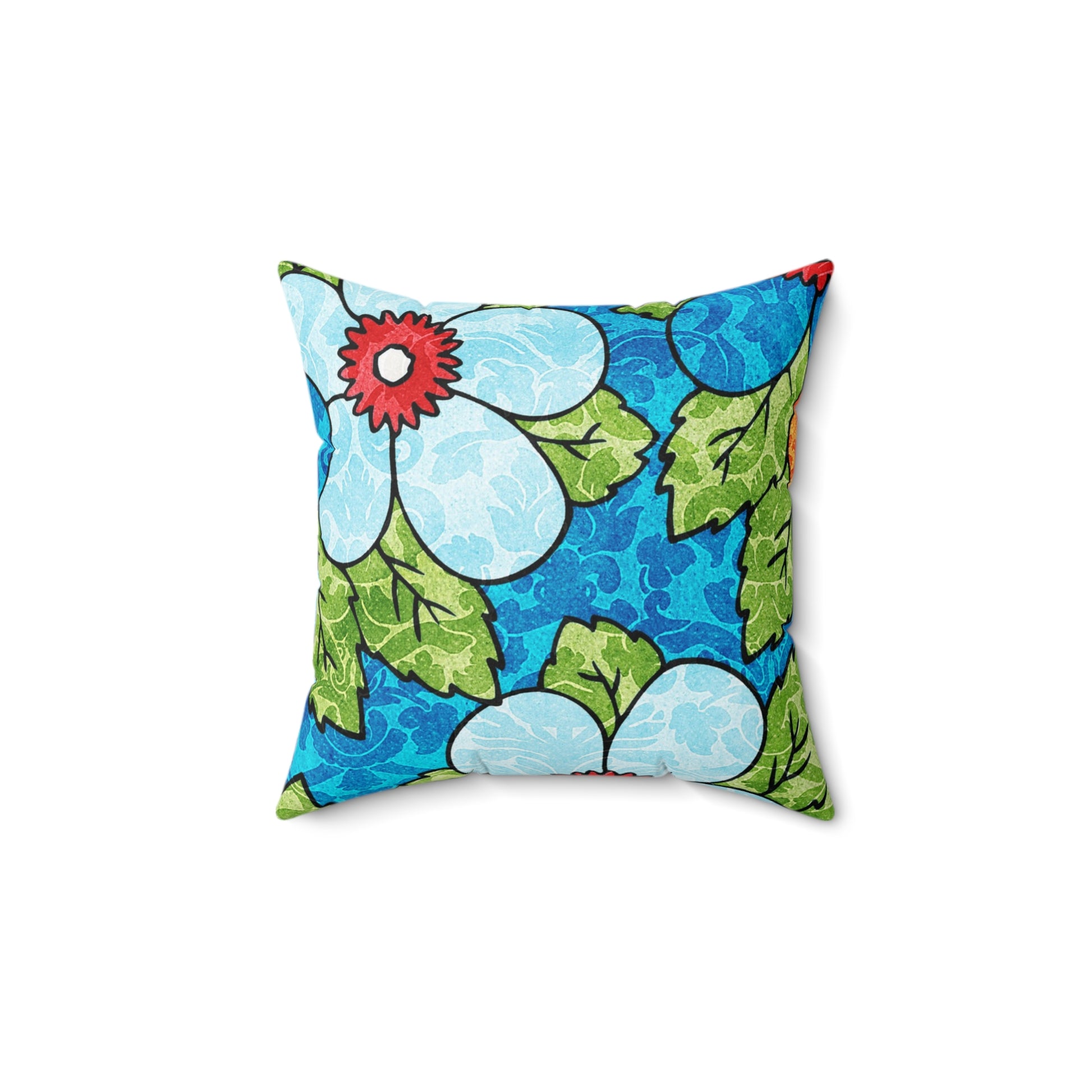 Blue Orange Groovy Spun Polyester Square Pillow, Artsulli - Art is Long, Life is Short, Home Decor, , , , , , , 