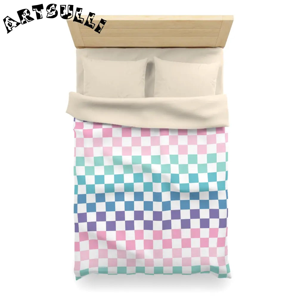 JAKKOUTTHEBXX Vaporwave Rainbow Checkerboard Multi-Color Microfiber
