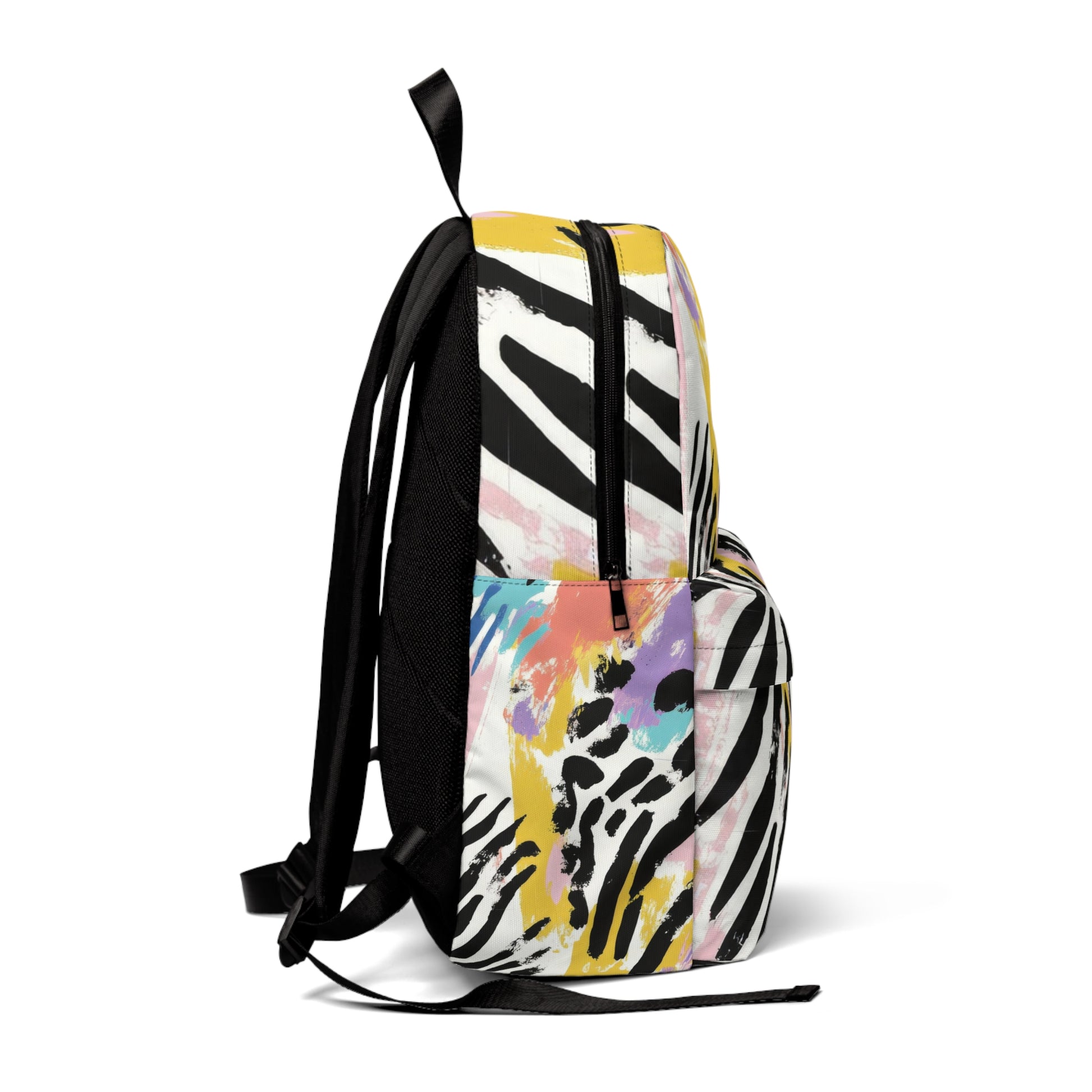 Wild Zebra Stripes x Paint Brush Strokes Multi-Color Unisex Classic Backpack, Artsulli - Art is Long, Life is Short, Bags, , , , , , , 