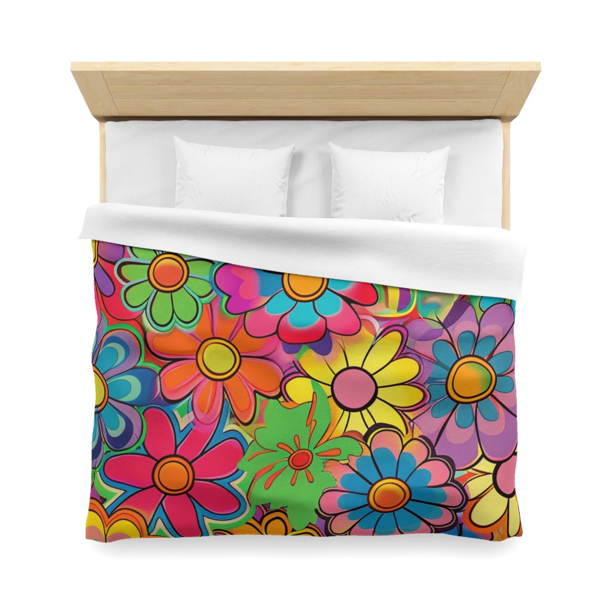 Chromatic Daisy Dream Microfiber Duvet Cover, Artsulli - Art is Long, Life is Short, Home Decor, , , , , , , 