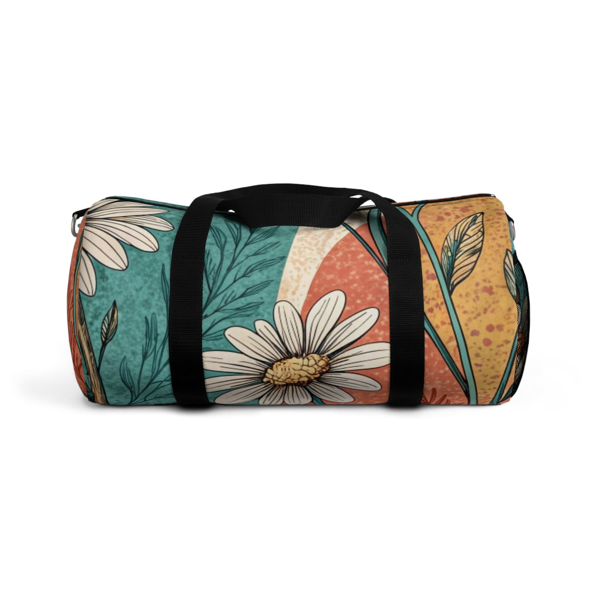 Retro Daisy Dream Duffel Bag, Artsulli - Art is Long, Life is Short, Bags, Size, Small, , , , , 20942715374245165036