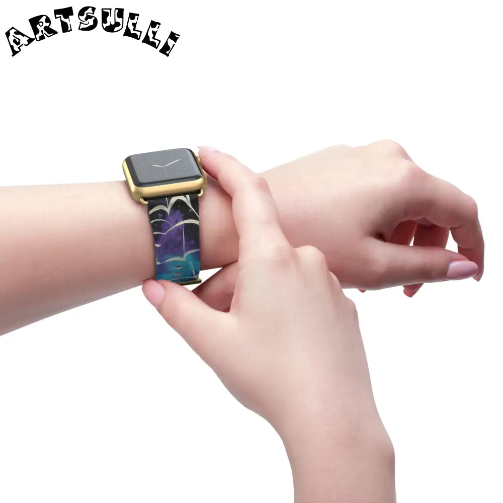 JAKKOUTTHEBXX Colorful Spider Web Faux Leather Watch Band 2025