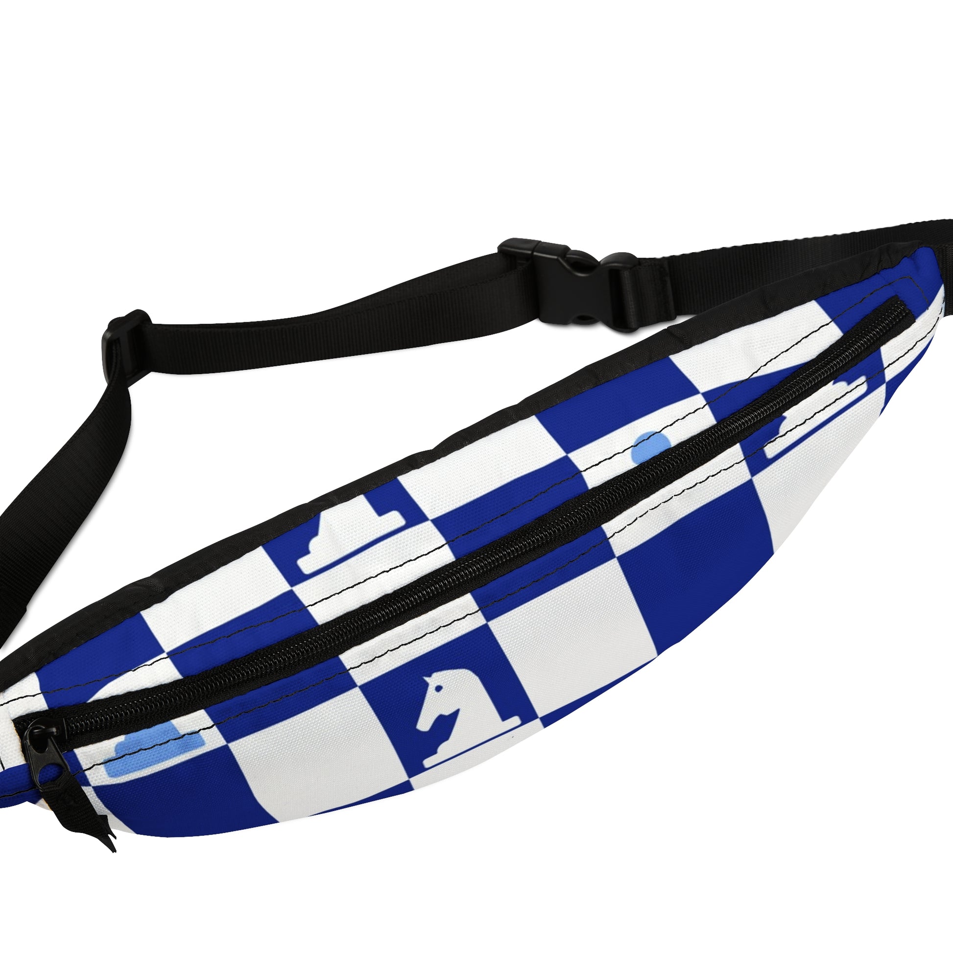 Chessboard Navy Blue Fanny Pack, Artsulli - Art is Long, Life is Short, Bags, , , , , , , 