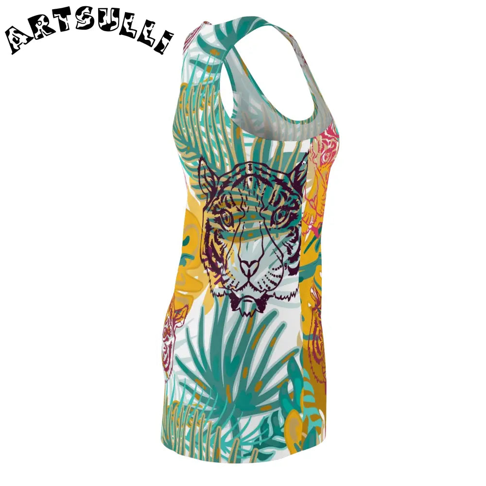 JAKKOUTTHEBXX Tropical Jungle Tigers Brown and Green Women’s Cut &