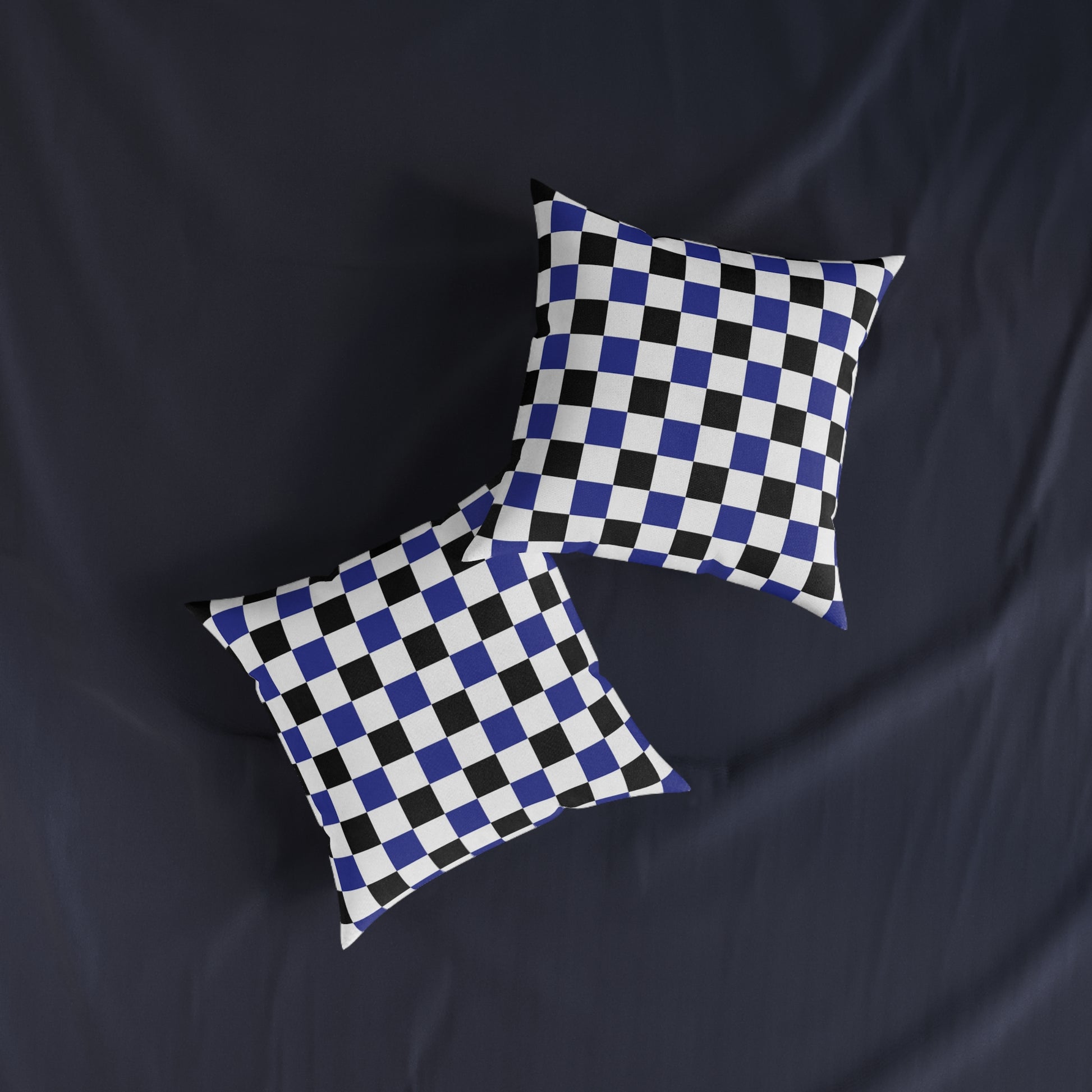 Checkerboard Blue White and Black Square Pillow, Artsulli - Art is Long, Life is Short, Home Decor, , , , , , , 