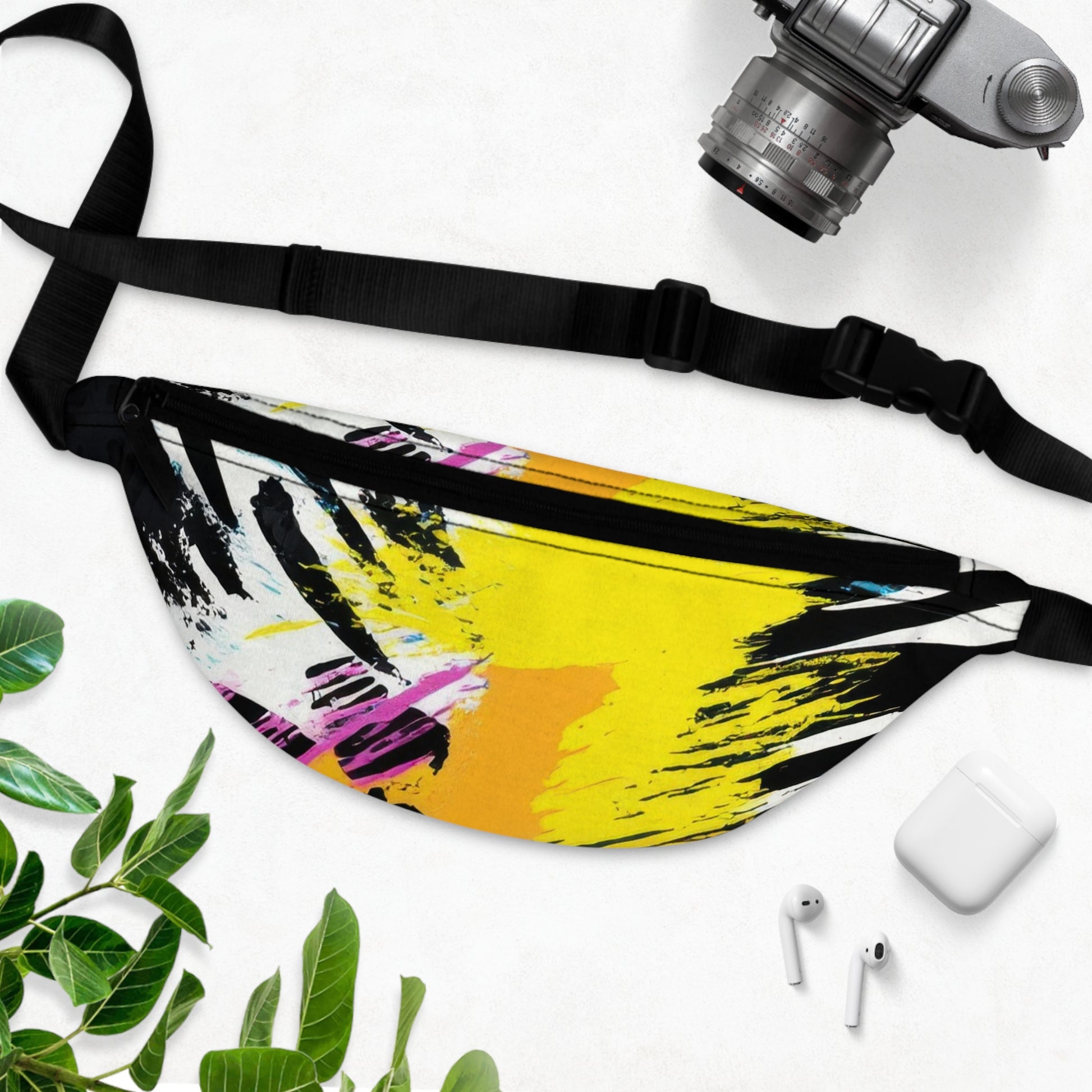 Zebra Stripes x Leapord Print x Paint Splatter Multi-Color Fanny Pack, Artsulli - Art is Long, Life is Short, Bags, , , , , , , 