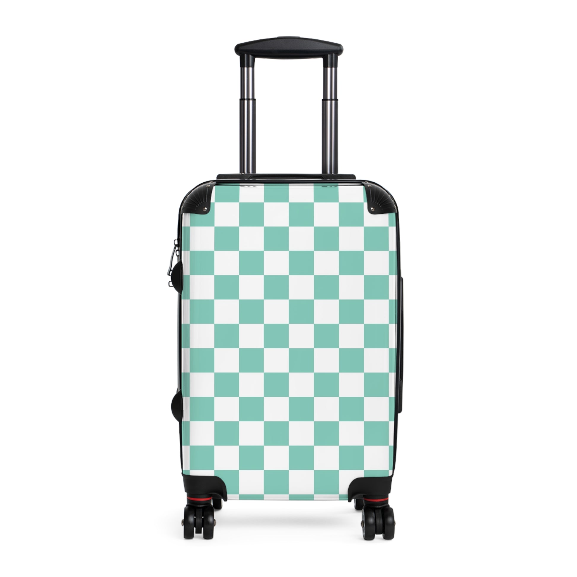 Checkerboard Light Green Suitcase, Artsulli - Art is Long, Life is Short, Bags, Size, Small, Color, Black, , , 23439390021540661301