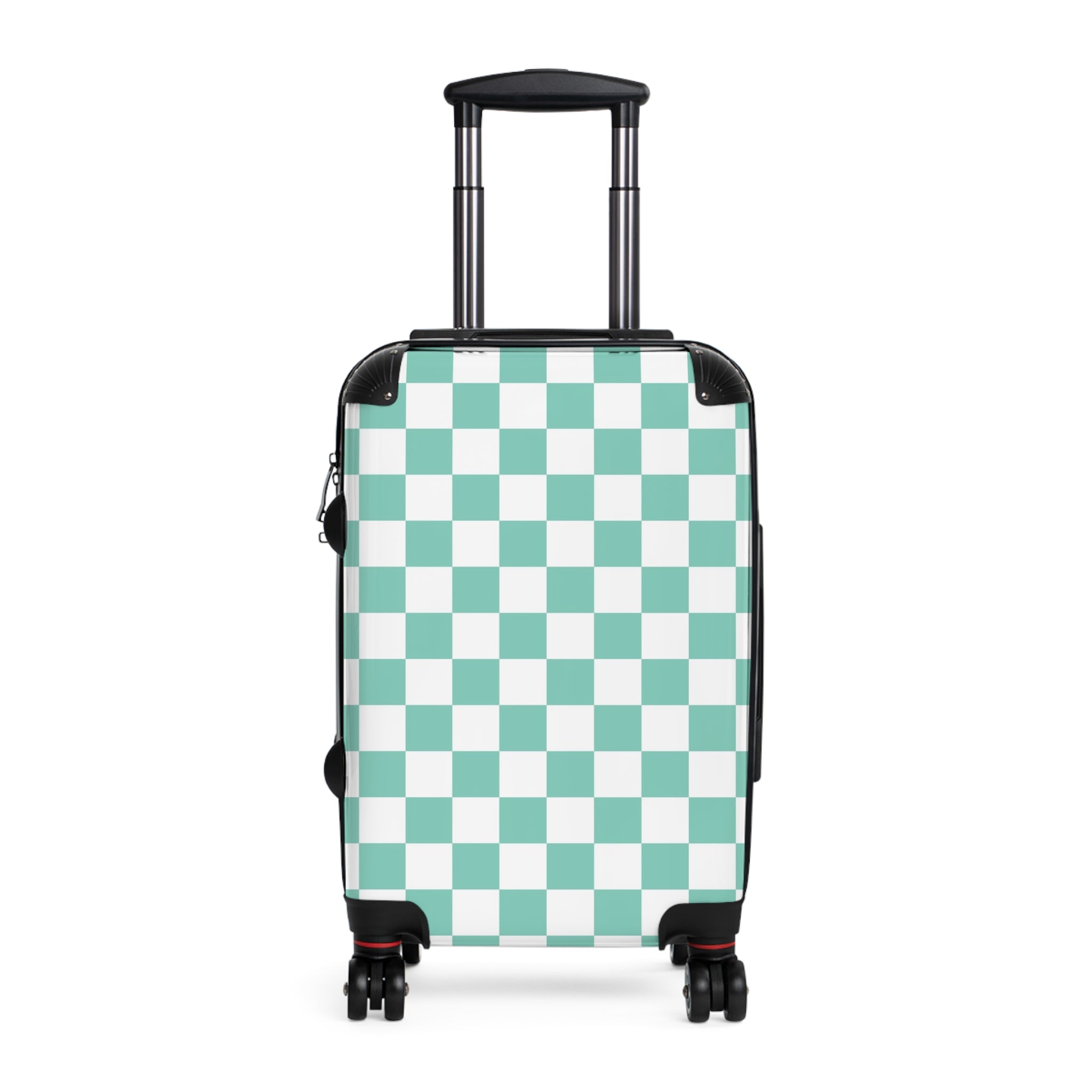 Checkerboard Light Green Suitcase, Artsulli - Art is Long, Life is Short, Bags, Size, Small, Color, Black, , , 23439390021540661301