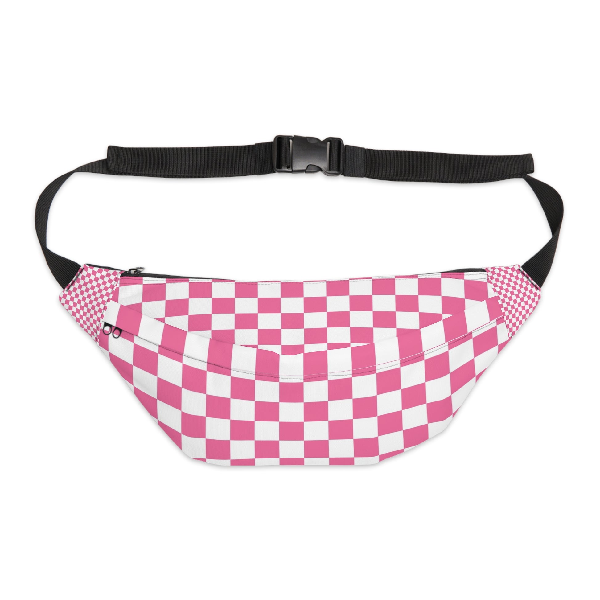 Yuyushiki Pink Check Large Fanny Pack, Artsulli - Art is Long, Life is Short, Bags, Size, 8" × 9" × 4'', , , , , 12564694452885101488