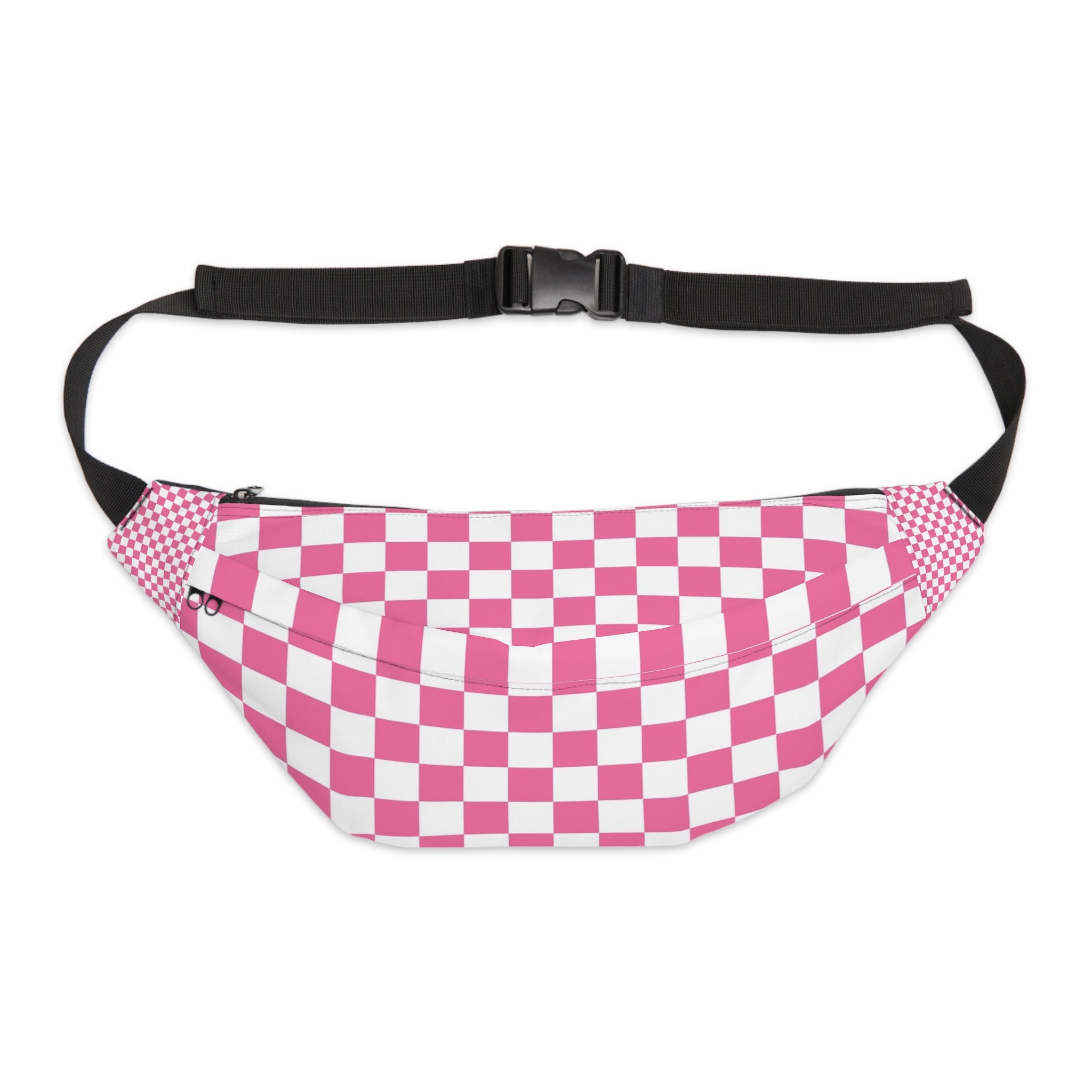 Yuyushiki Pink Check Large Fanny Pack, Artsulli - Art is Long, Life is Short, Bags, Size, 8" × 9" × 4'', , , , , 12564694452885101488