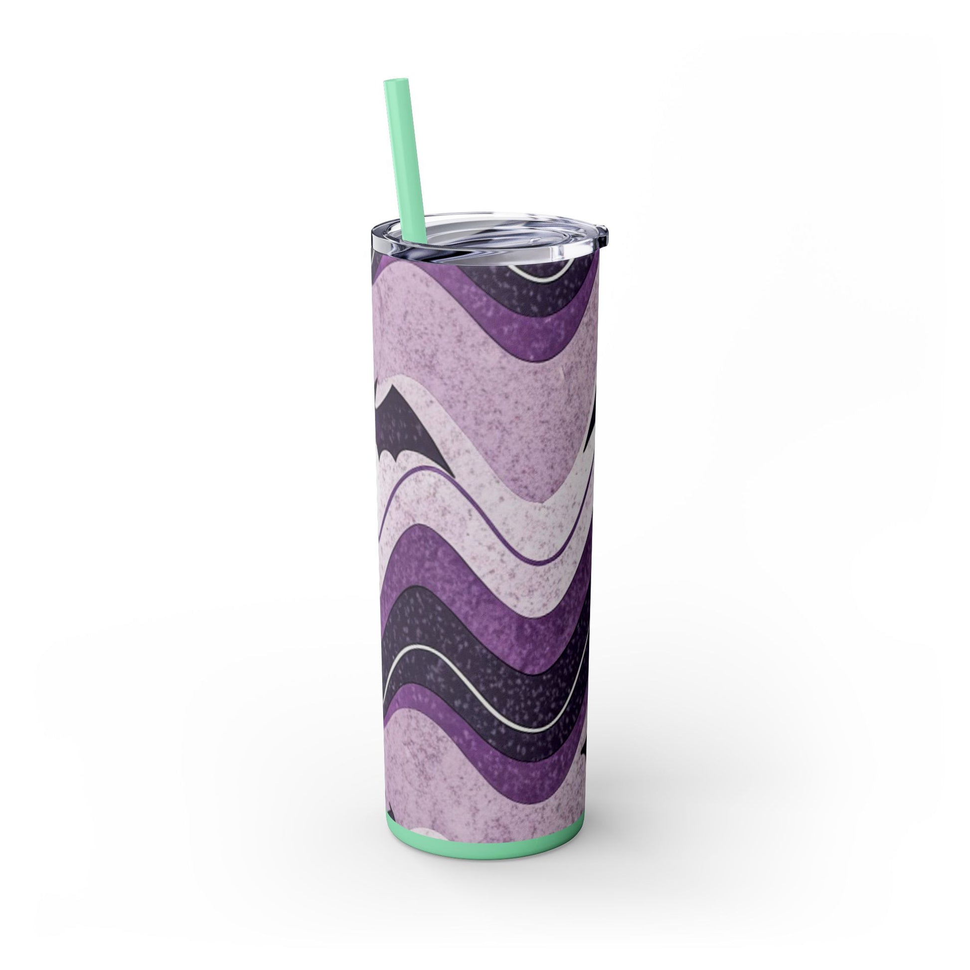 Bat Wave Skinny Tumbler with Straw, 20oz, Artsulli - Art is Long, Life is Short, Mug, , , , , , , 