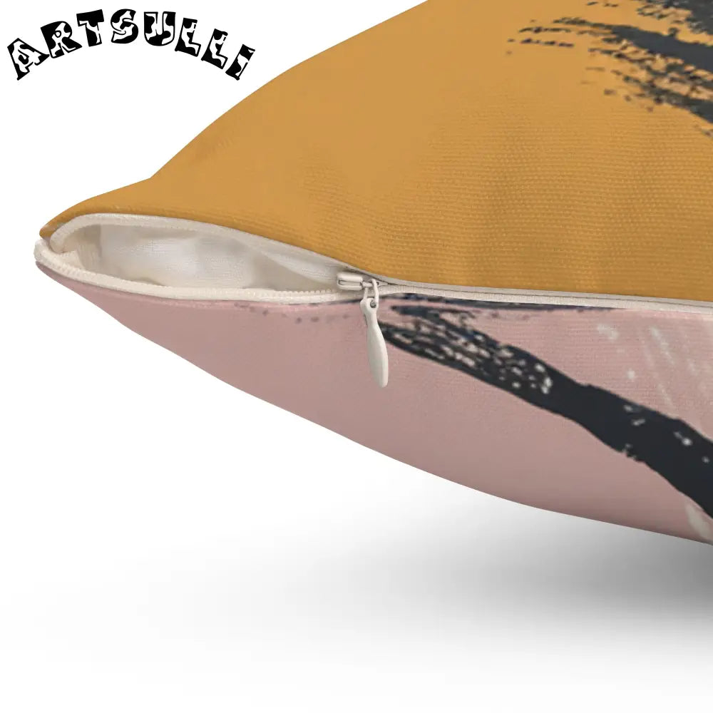 JAKKOUTTHEBXX Tiger Stripe Square Throw Pillow Orange Black Cream