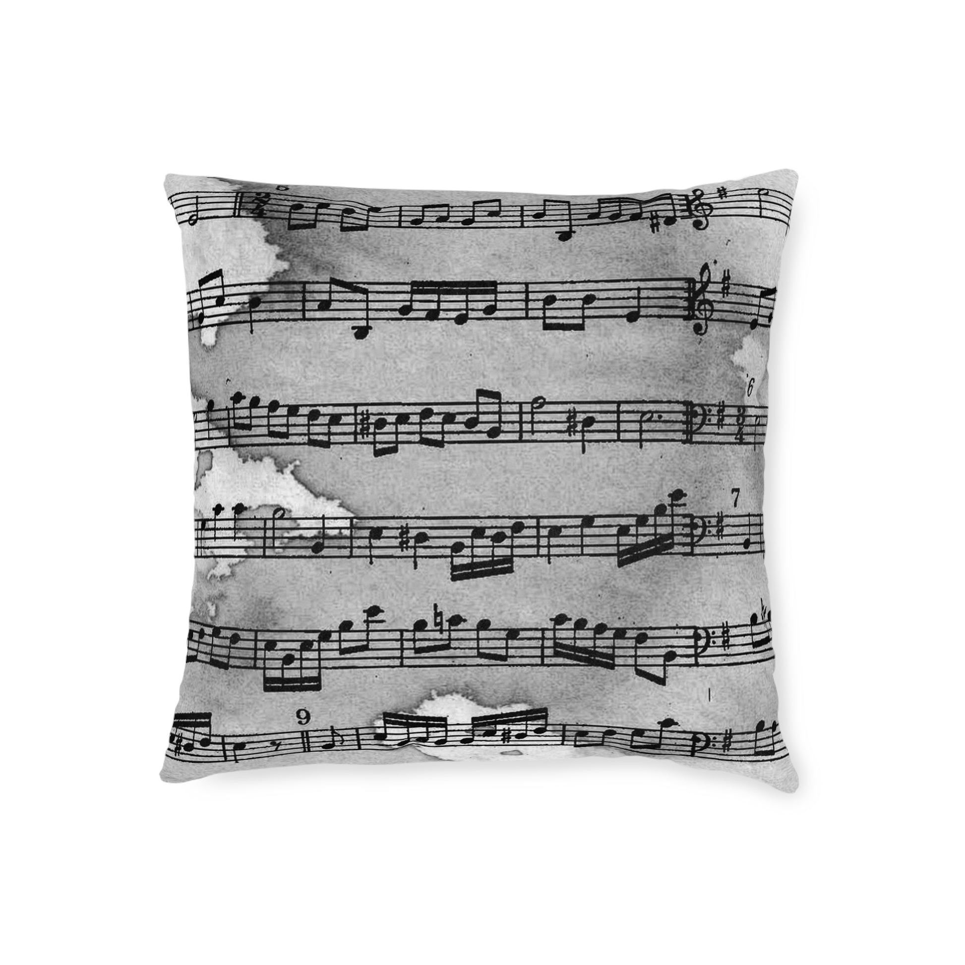 Drip Spill Type Beat Sheet Music Black Square Pillow, Artsulli - Art is Long, Life is Short, Home Decor, Size, 18" × 18", , , , , 27598585353192307432