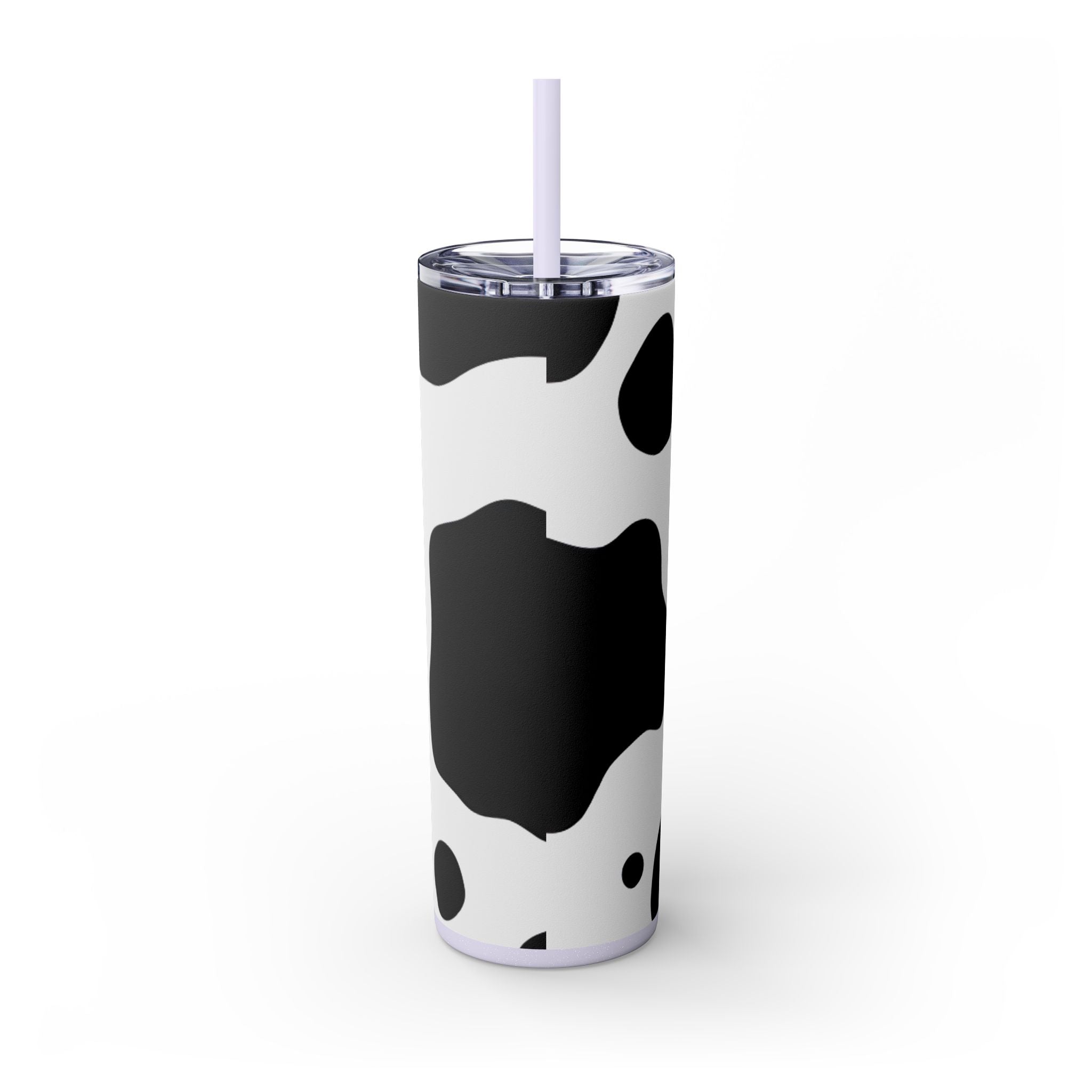 Cow Print Focus Skinny Tumbler with Straw, 20oz, Artsulli - Art is Long, Life is Short, Mug, , , , , , , 