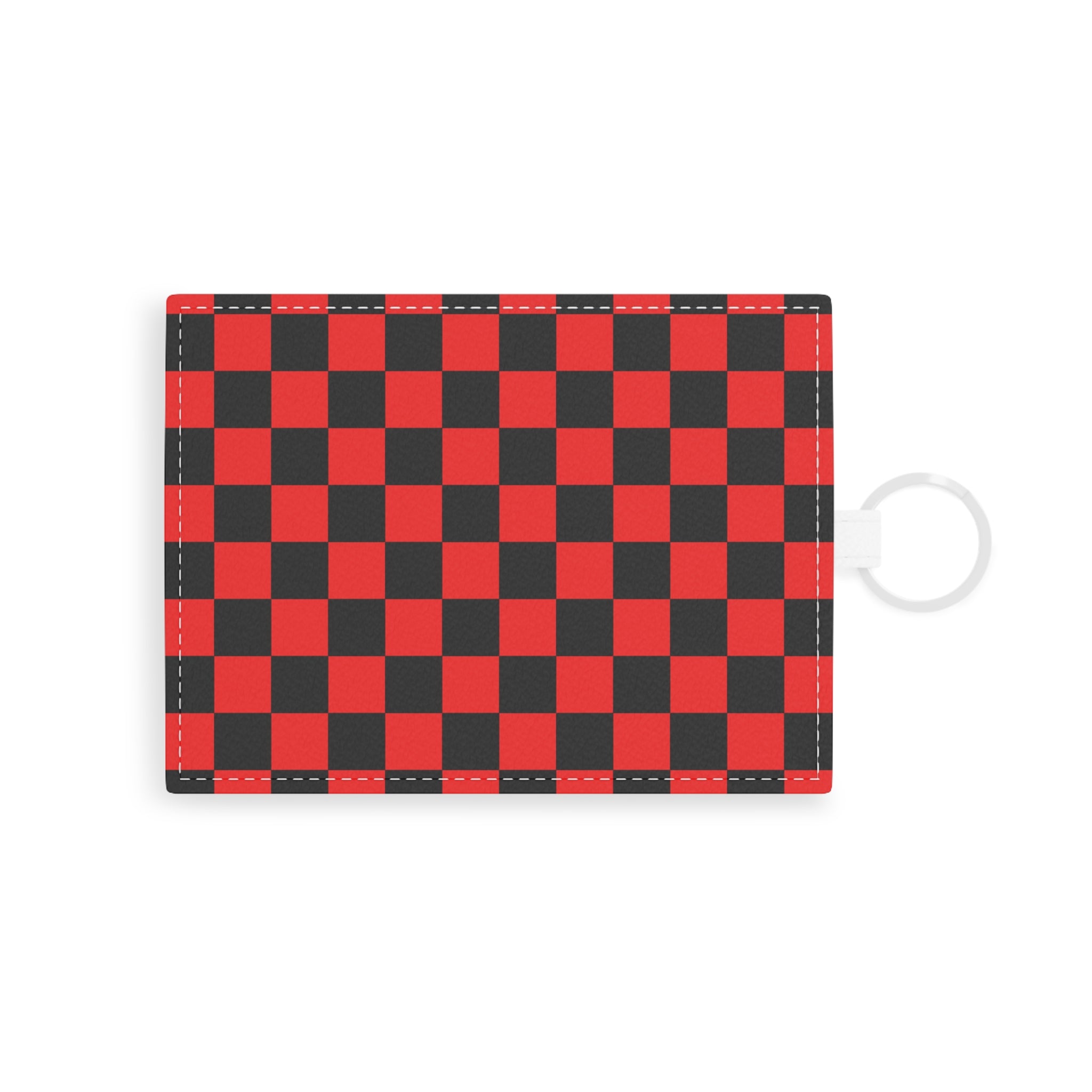 Checkerboard Red and Black Saffiano Leather Card Holder, Artsulli - Art is Long, Life is Short, Accessories, Size, One size, Color, White, , , 62434737956653365436