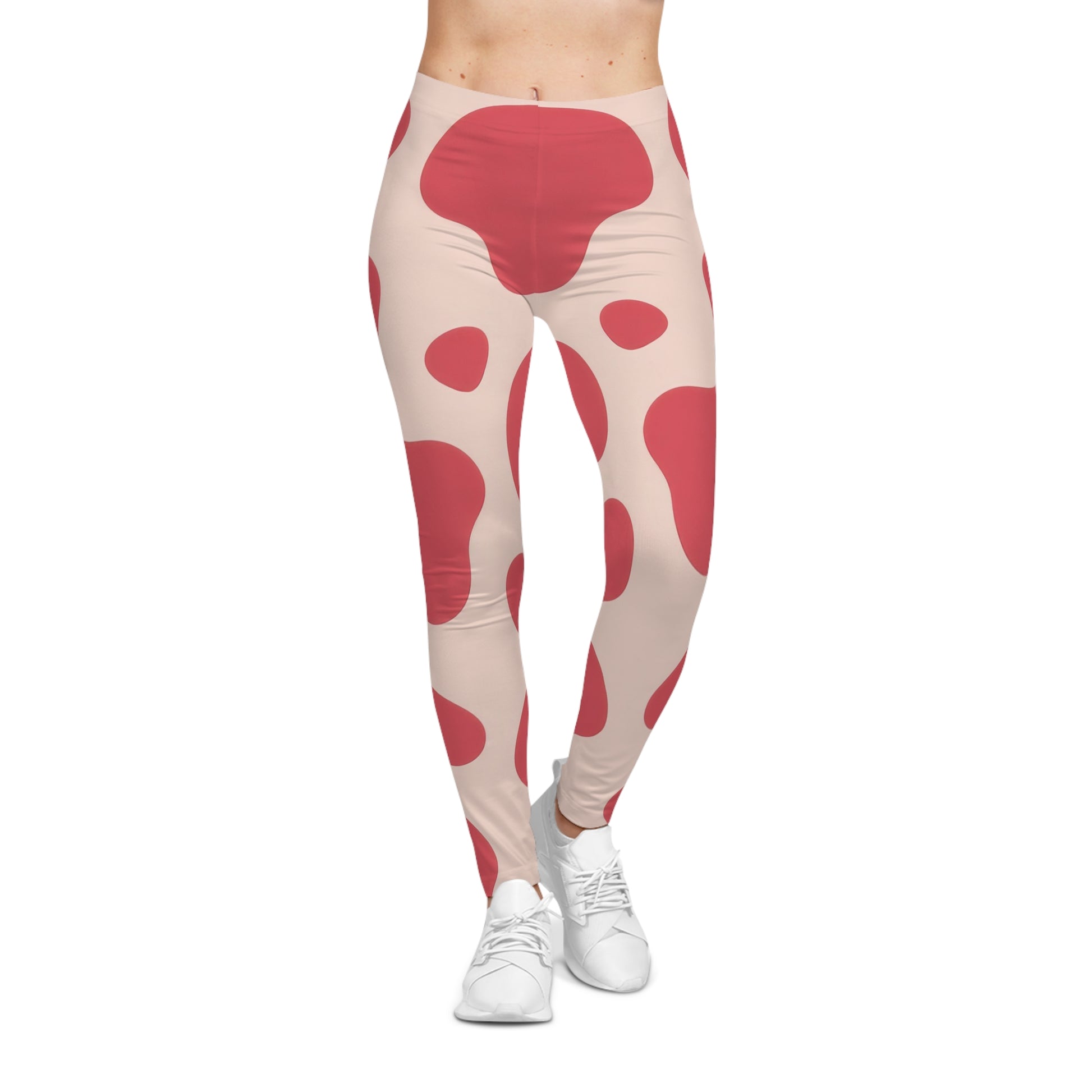 Red Jungle Cow Women's Casual Leggings (AOP), Artsulli - Art is Long, Life is Short, All Over Prints, , , , , , , 
