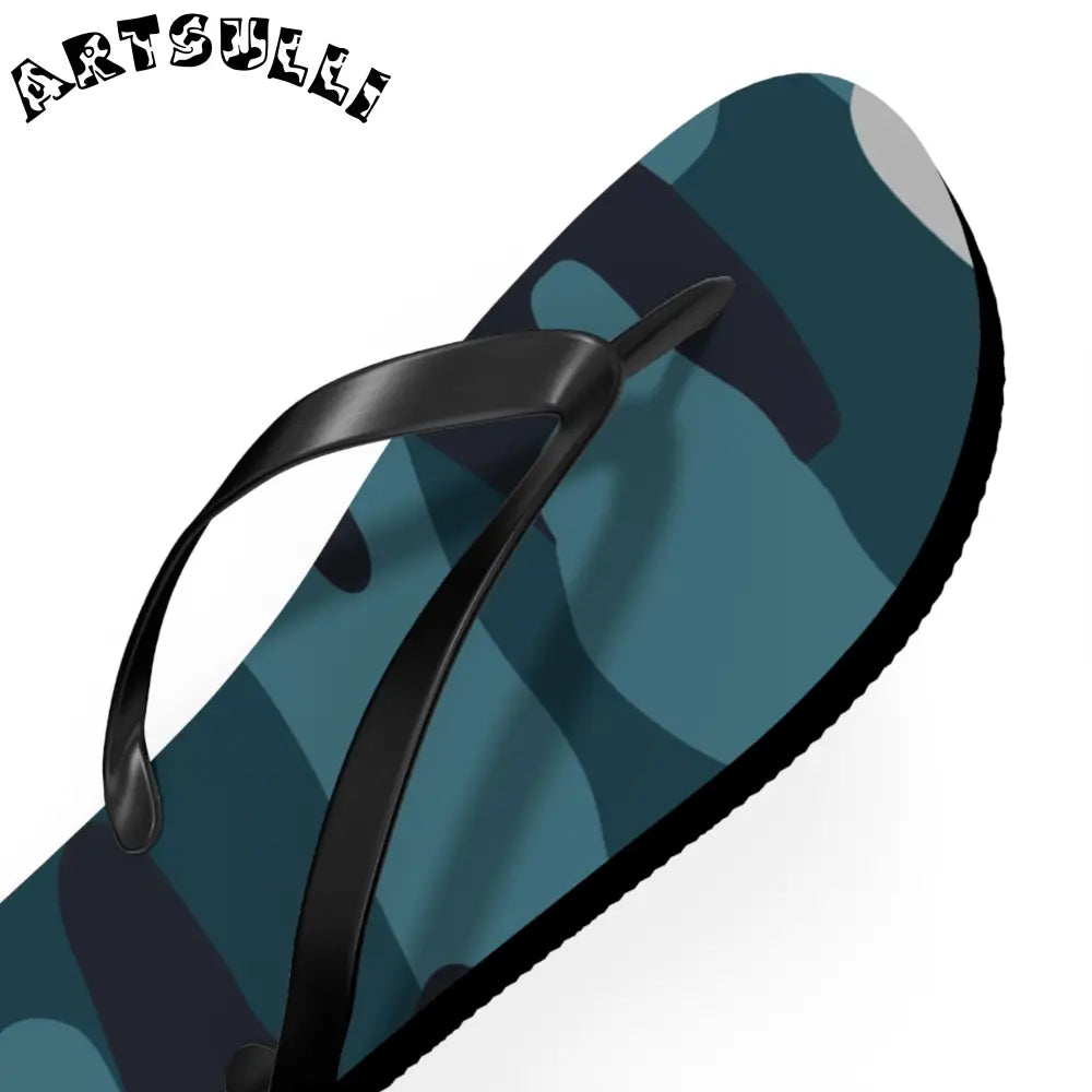 JAKKOUTTHEBXX Blue Camouflage Flip Flops JAKKOUTTHEBXX Artsulli