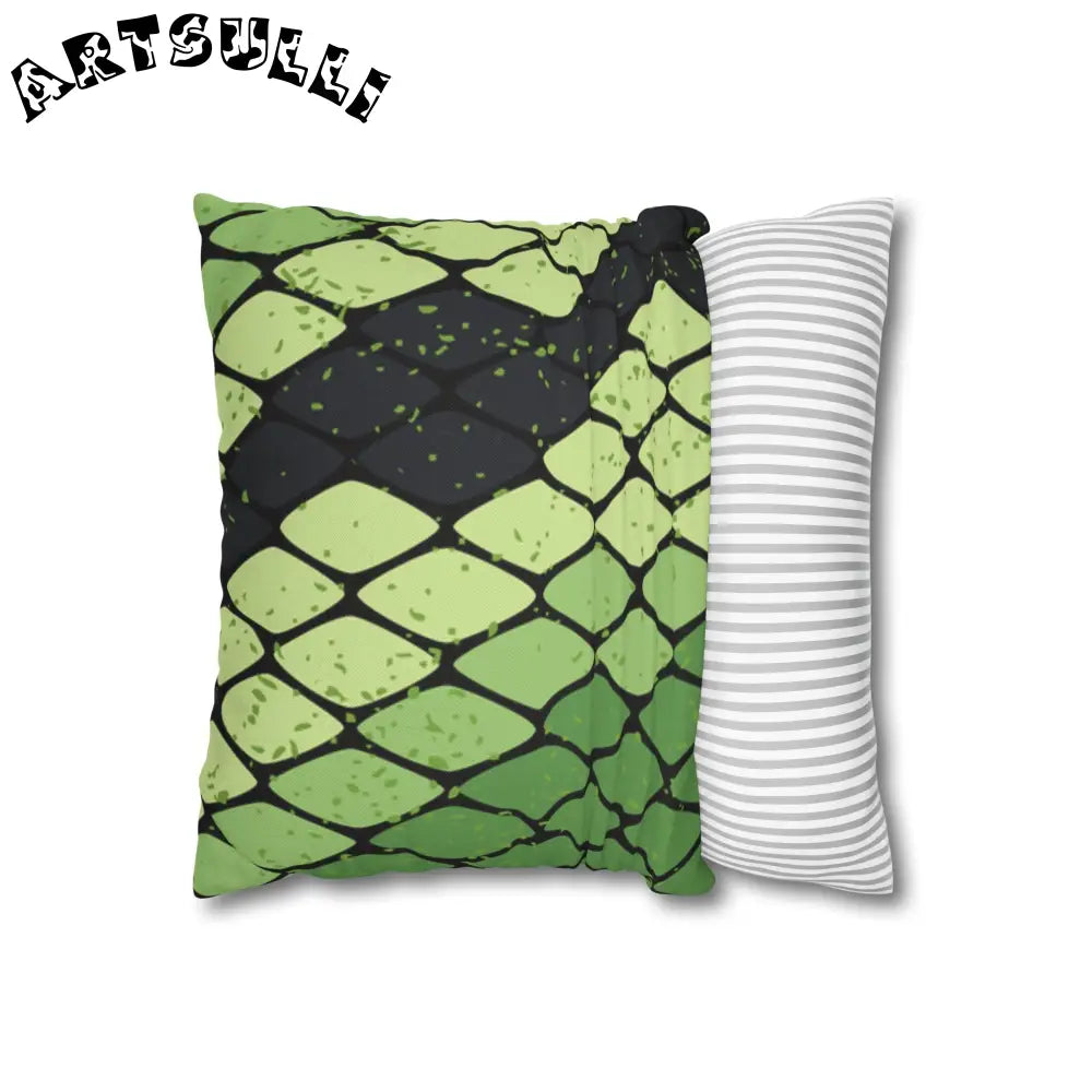JAKKOUTTHEBXX Snake Skin Green and Black Spun Polyester Square