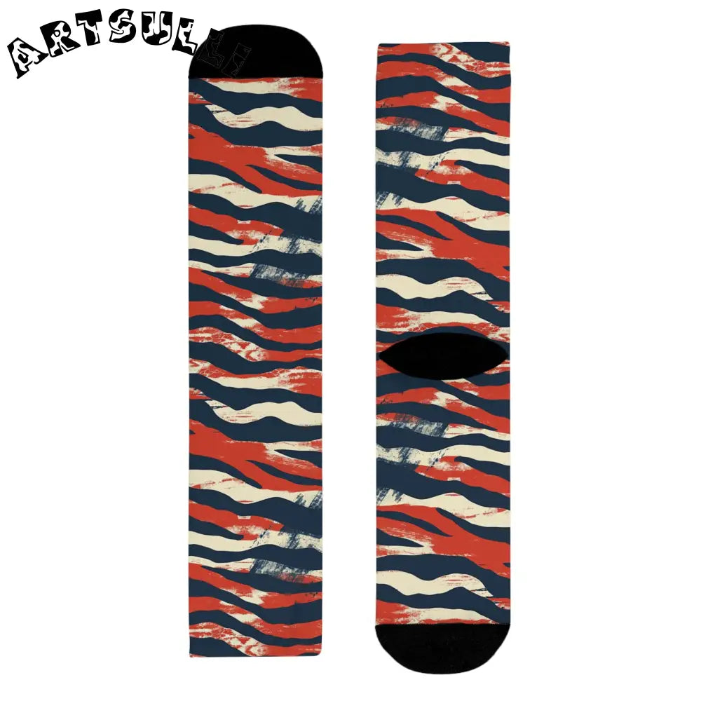 JAKKOUTTHEBXX Capricious Tiger Wave Sublimation Crew Socks (EU)