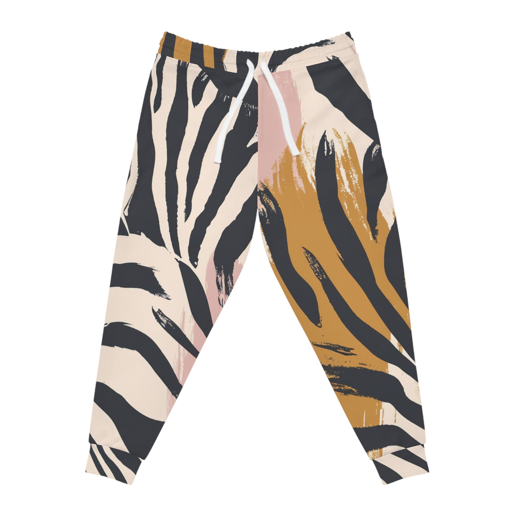 Zebra Brush Strokes Athletic Joggers (AOP), Artsulli - Art is Long, Life is Short, All Over Prints, Size, S, Color, Seam thread color automatically matched to design, , , 17516009281939