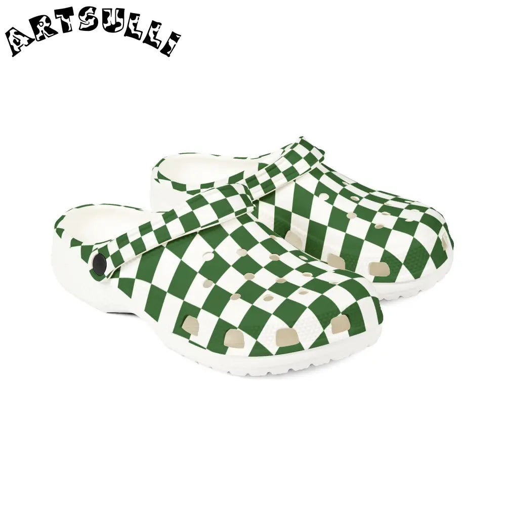 JAKKOUTTHEBXX Checkerboard White and Dark Green EVA Foam Rubber