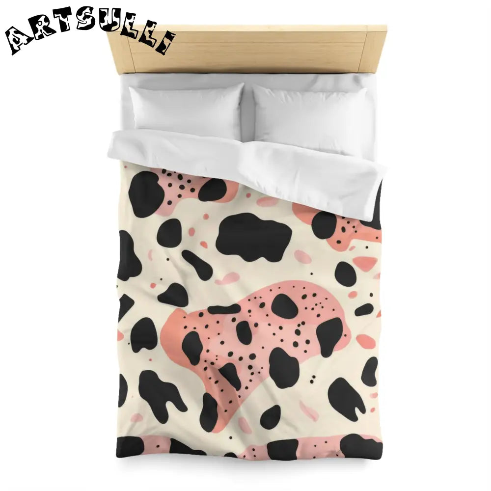 JAKKOUTTHEBXX Pink Cow Print Super Soft Art Printed Duvet Cover 2025