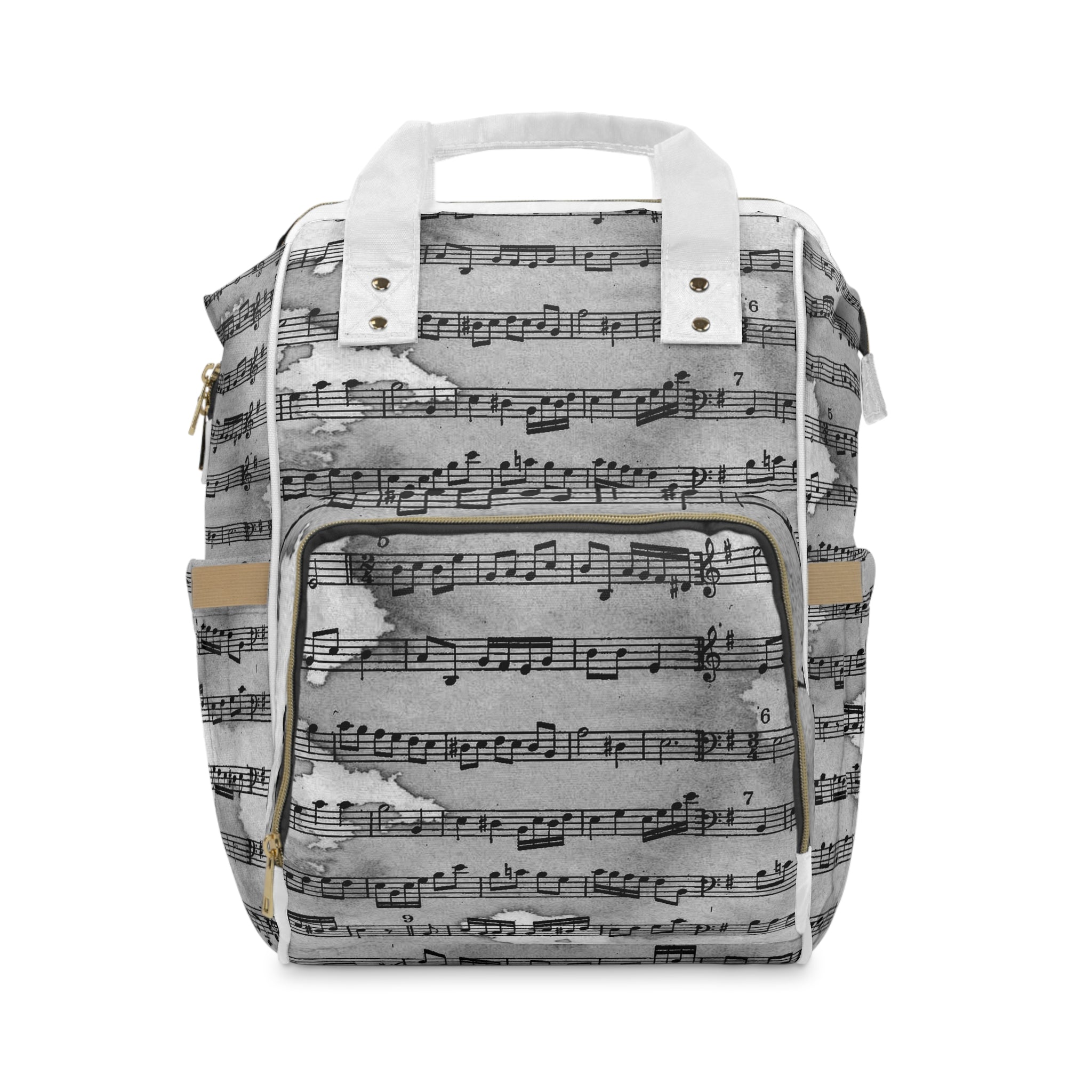 Drip Spill Type Beat Sheet Music Black Multifunctional Diaper Backpack, Artsulli - Art is Long, Life is Short, Bags, Size, 15.0" × 10.8" × 6.7'', , , , , 19286906235136026729