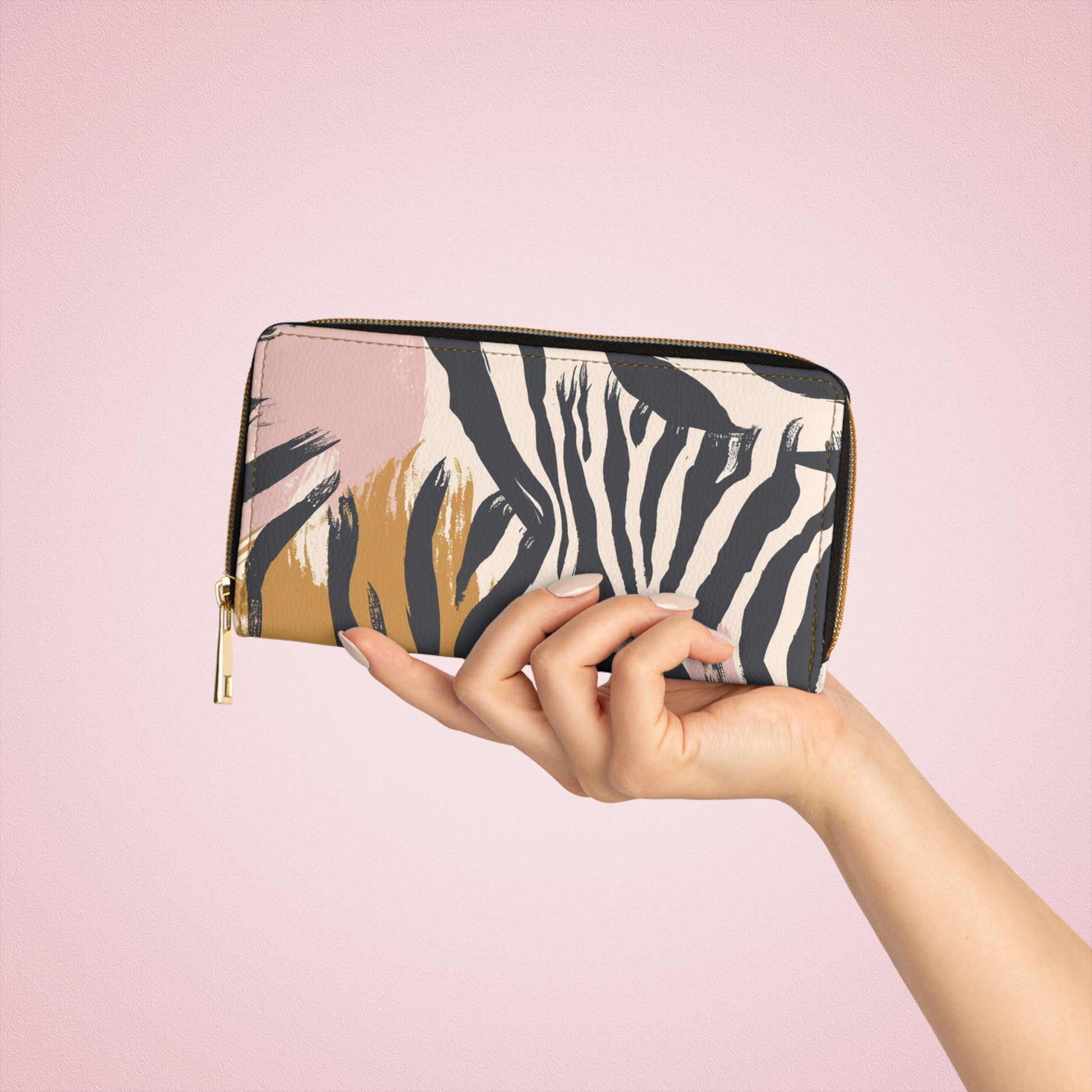 Zebra Brush Strokes Zipper Wallet, Artsulli - Art is Long, Life is Short, Accessories, , , , , , , 