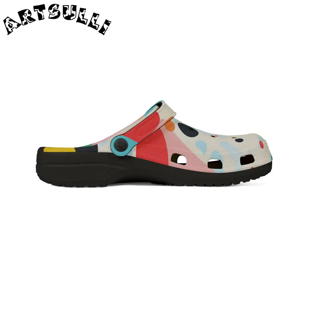 JAKKOUTTHEBXX Colorful Abstract Shapes EVA Foam Rubber Shoes (AOP)
