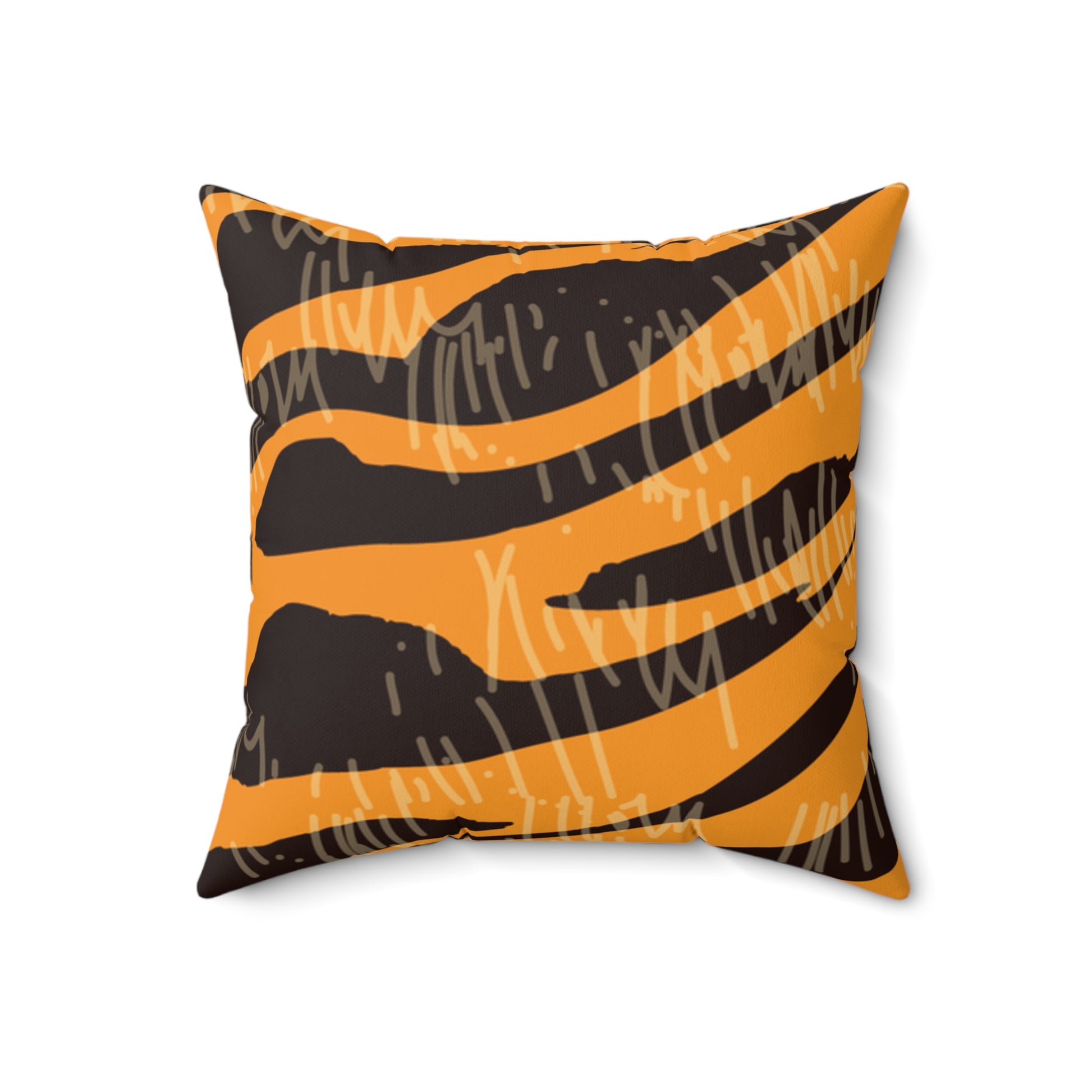 Tiger Scratches Orange & Black Faux Suede Square Pillow, Artsulli - Art is Long, Life is Short, Home Decor, , , , , , , 