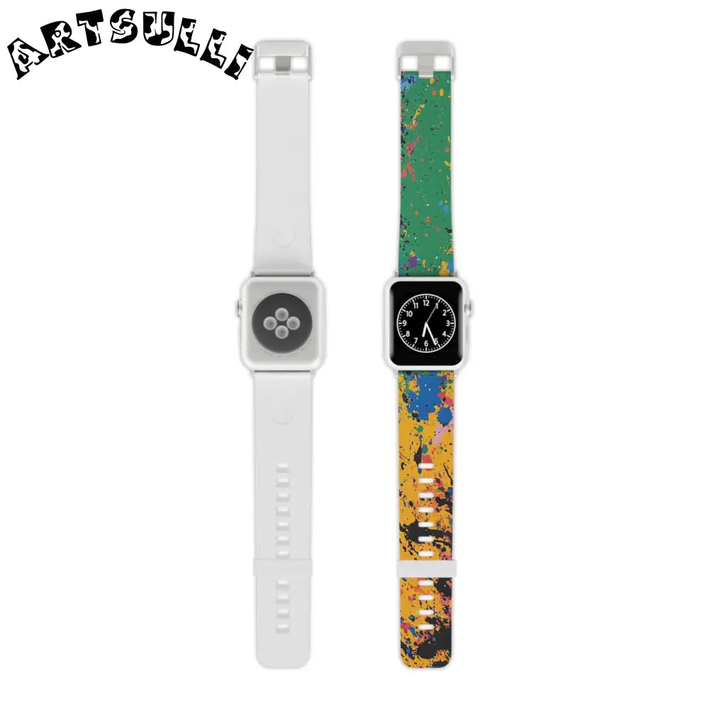 JAKKOUTTHEBXX The Colors Of Paint Splatter Watch Band for Apple