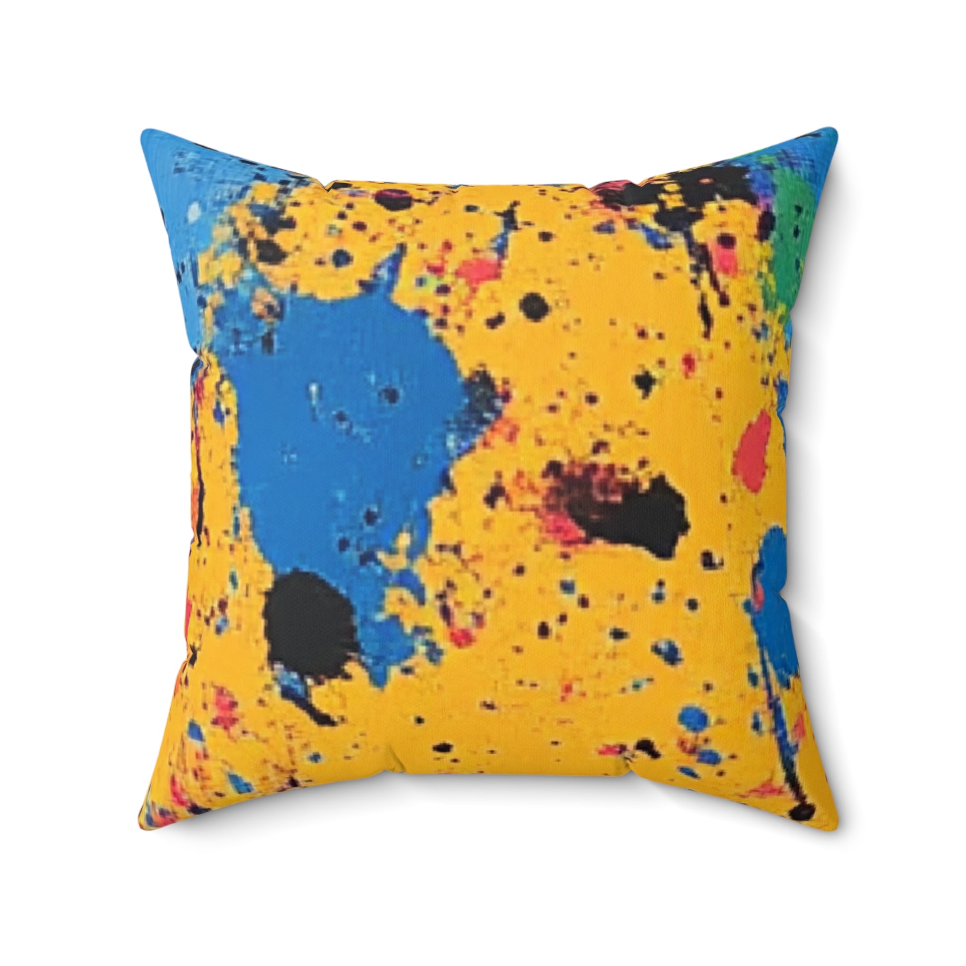 The Colors Of Paint Splatter Faux Suede Square Pillow, Artsulli - Art is Long, Life is Short, Home Decor, Size, 20" × 20", , , , , 12471580513376
